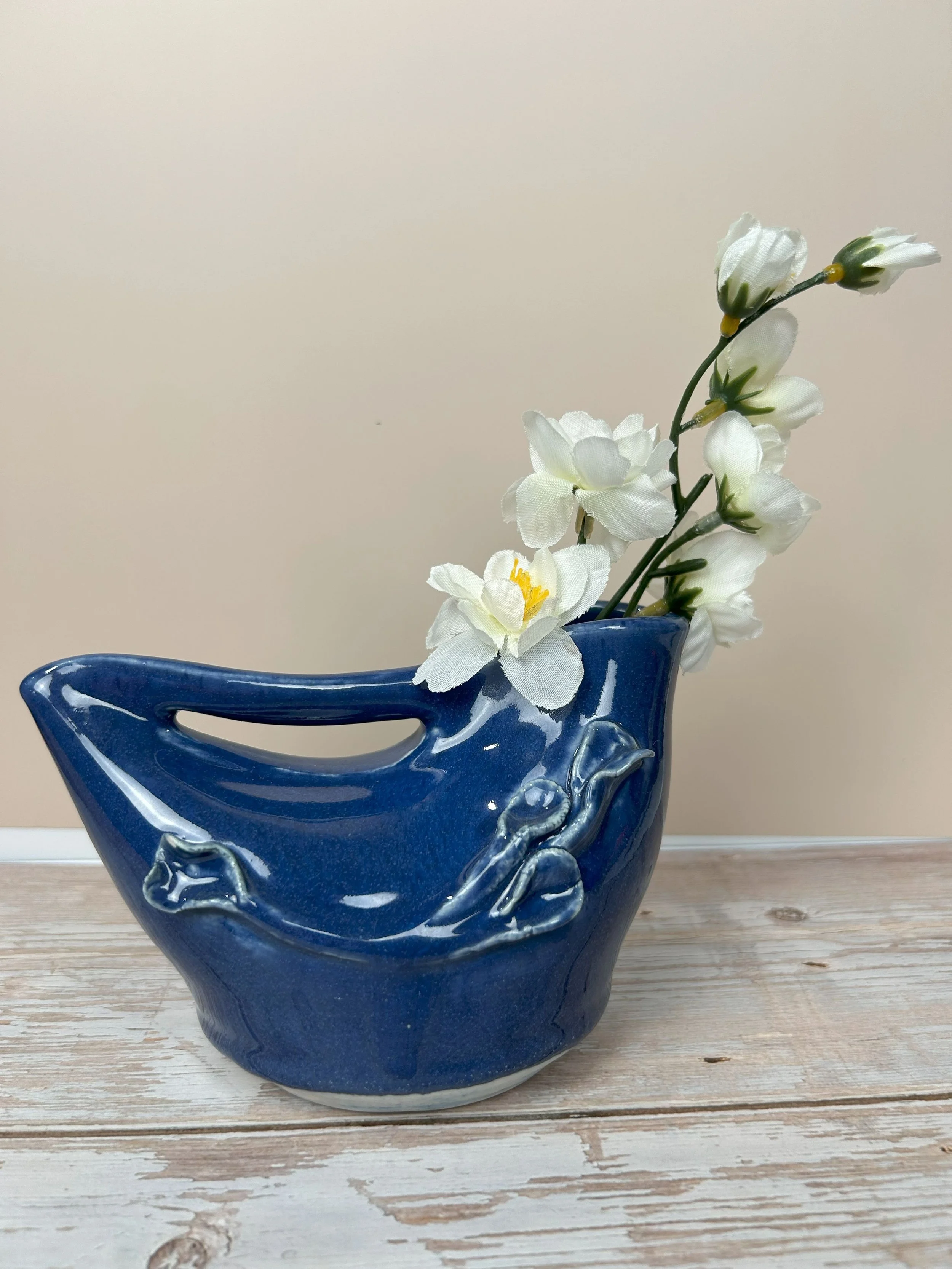 Handmade Blue Ceramic Vase