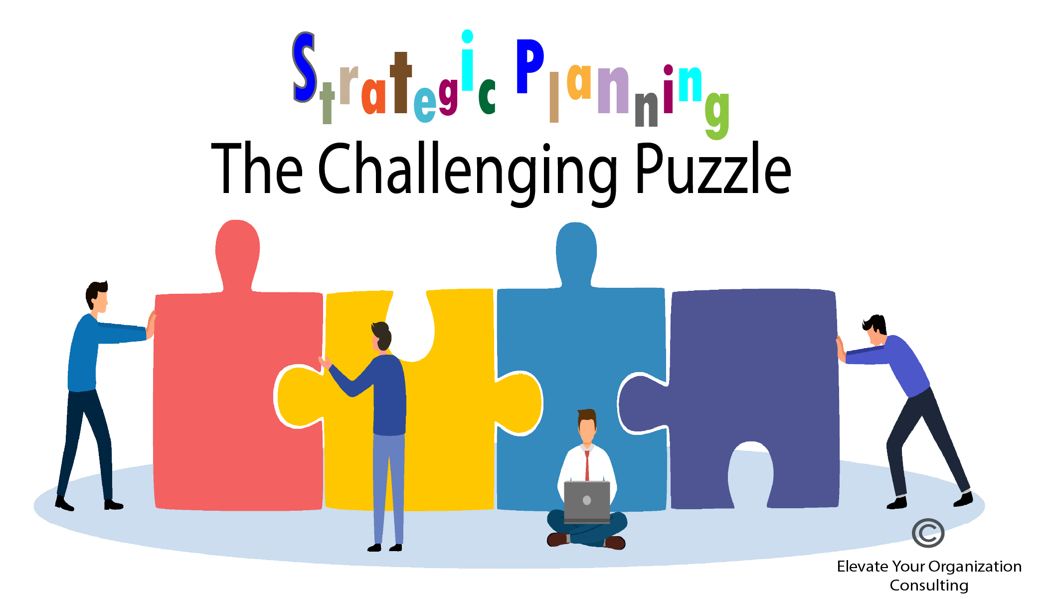 Image depicting puzzle pieces that need to be properly put together to achieve the challenge known as strategic planning.