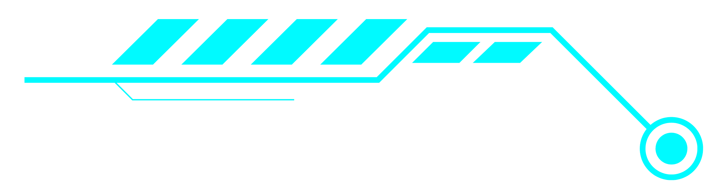 A futuristic brightness blue spaceship with a sleek design and a circular cockpit at the front.