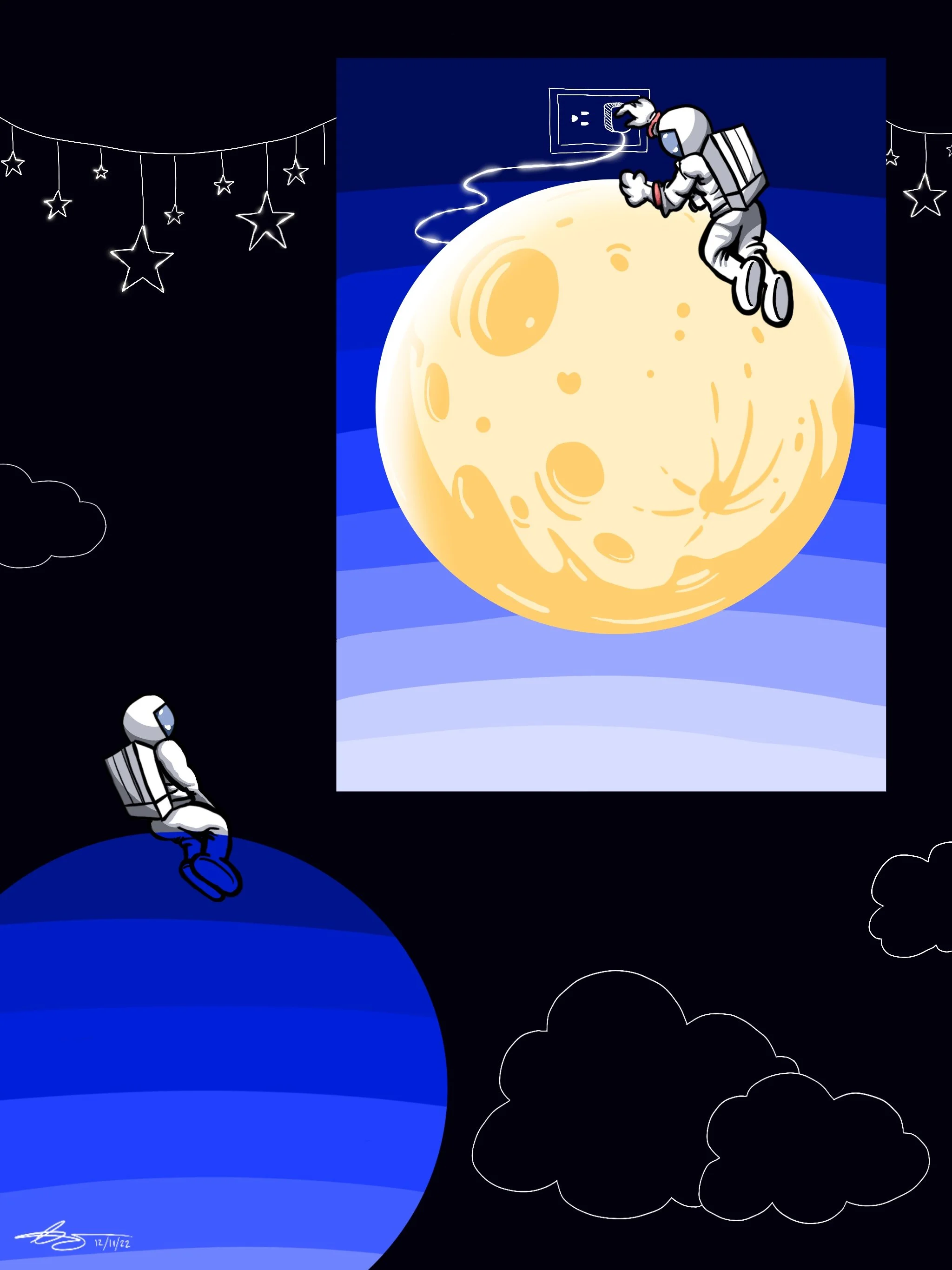 "You Hung the Moon" (Procreate, 2022)