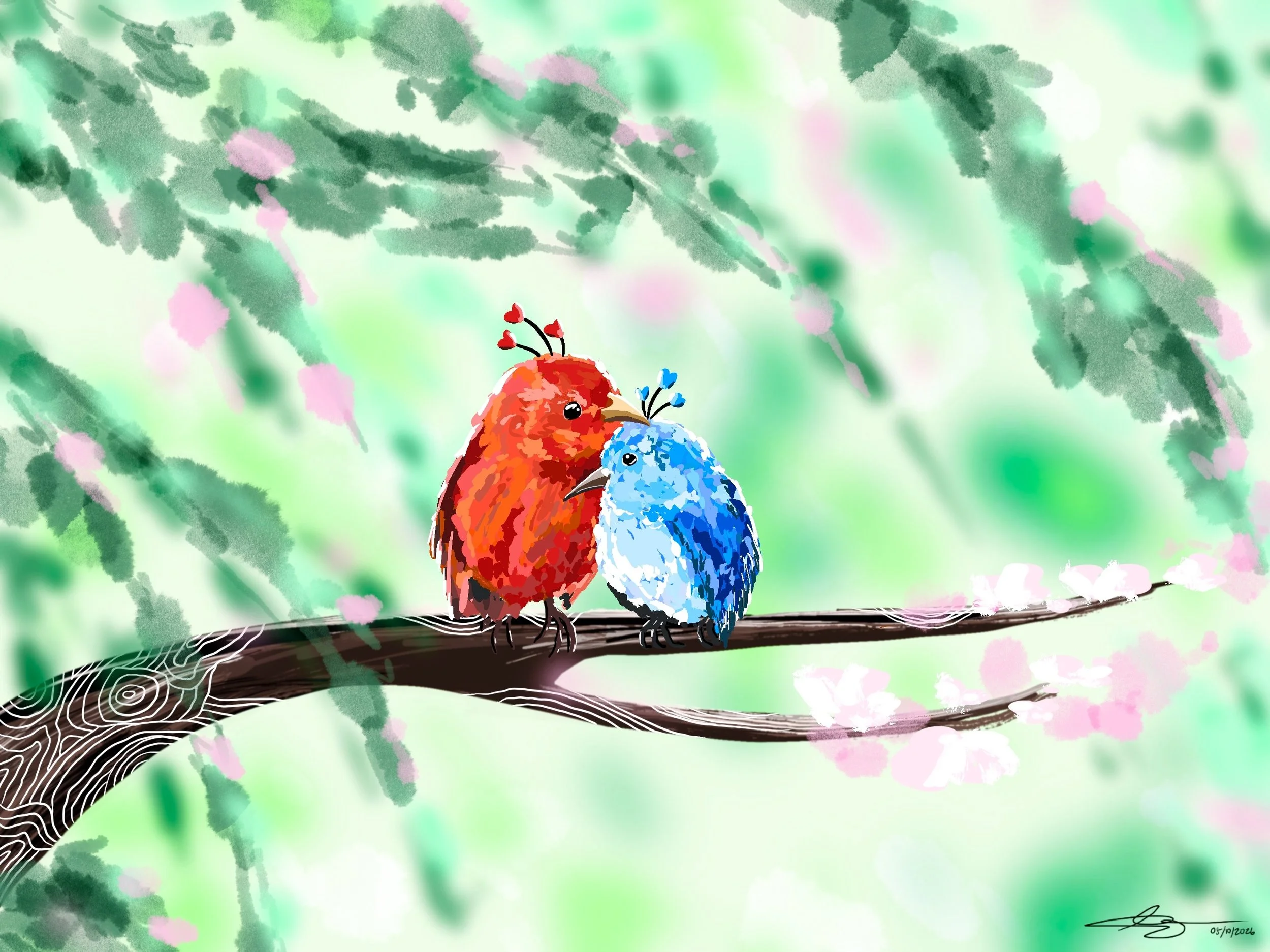 "Hope is the Thing with Feathers" (Procreate, 2026)
