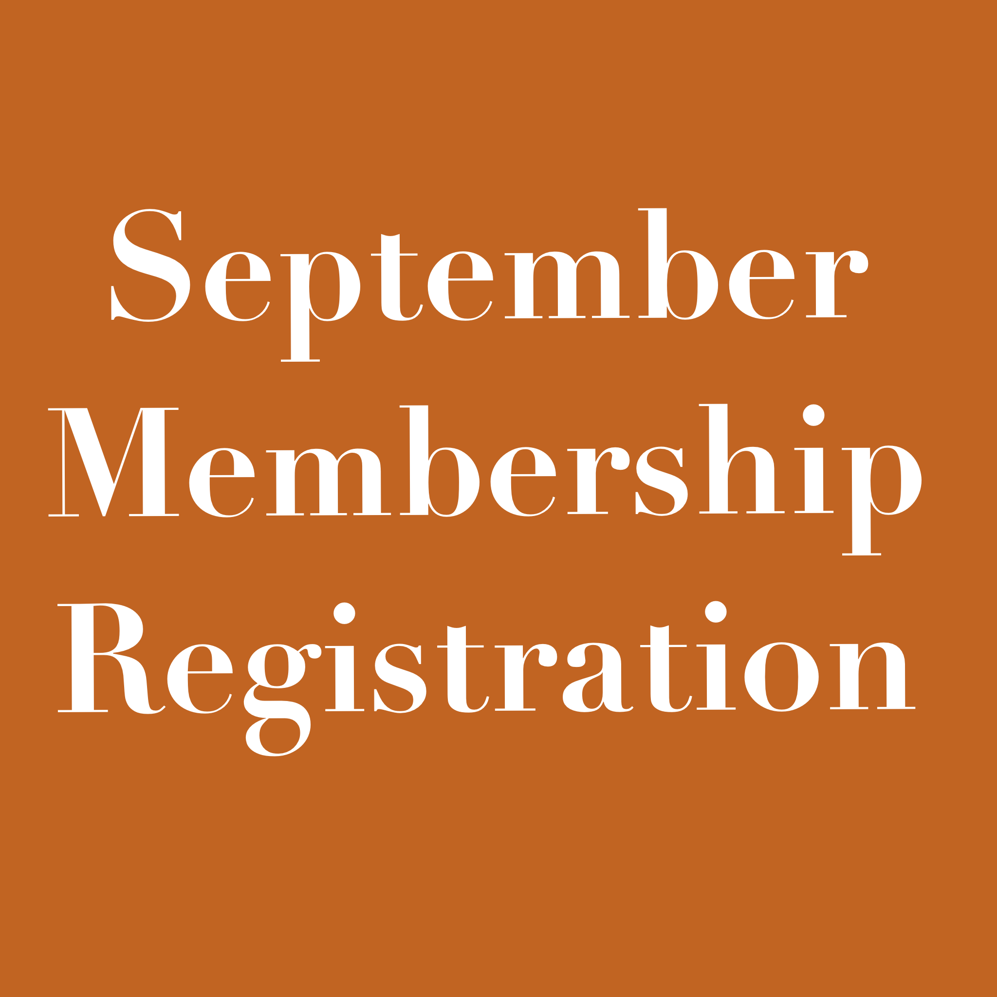 September Membership Registration