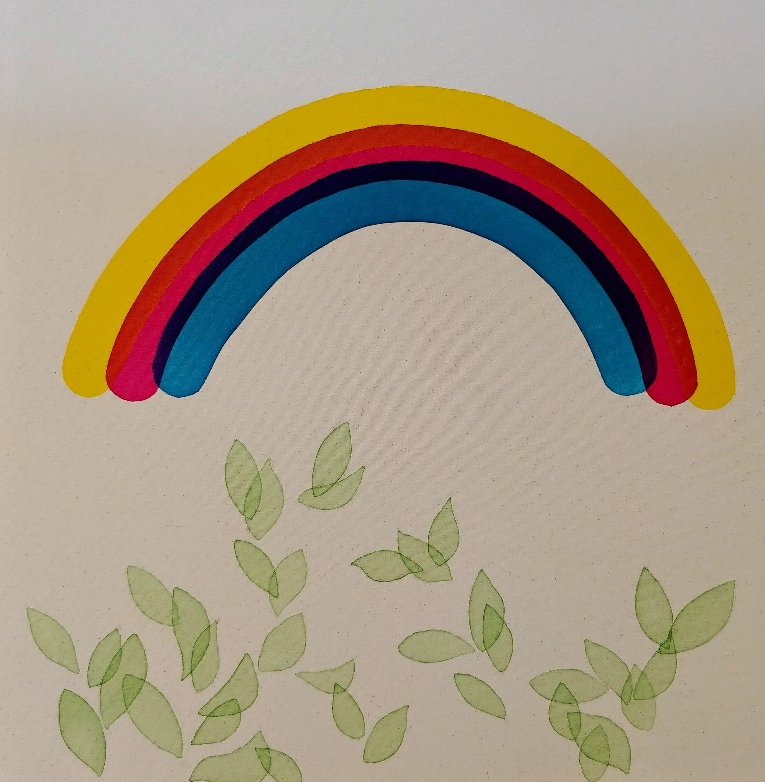 Garden with 3 color rainbow