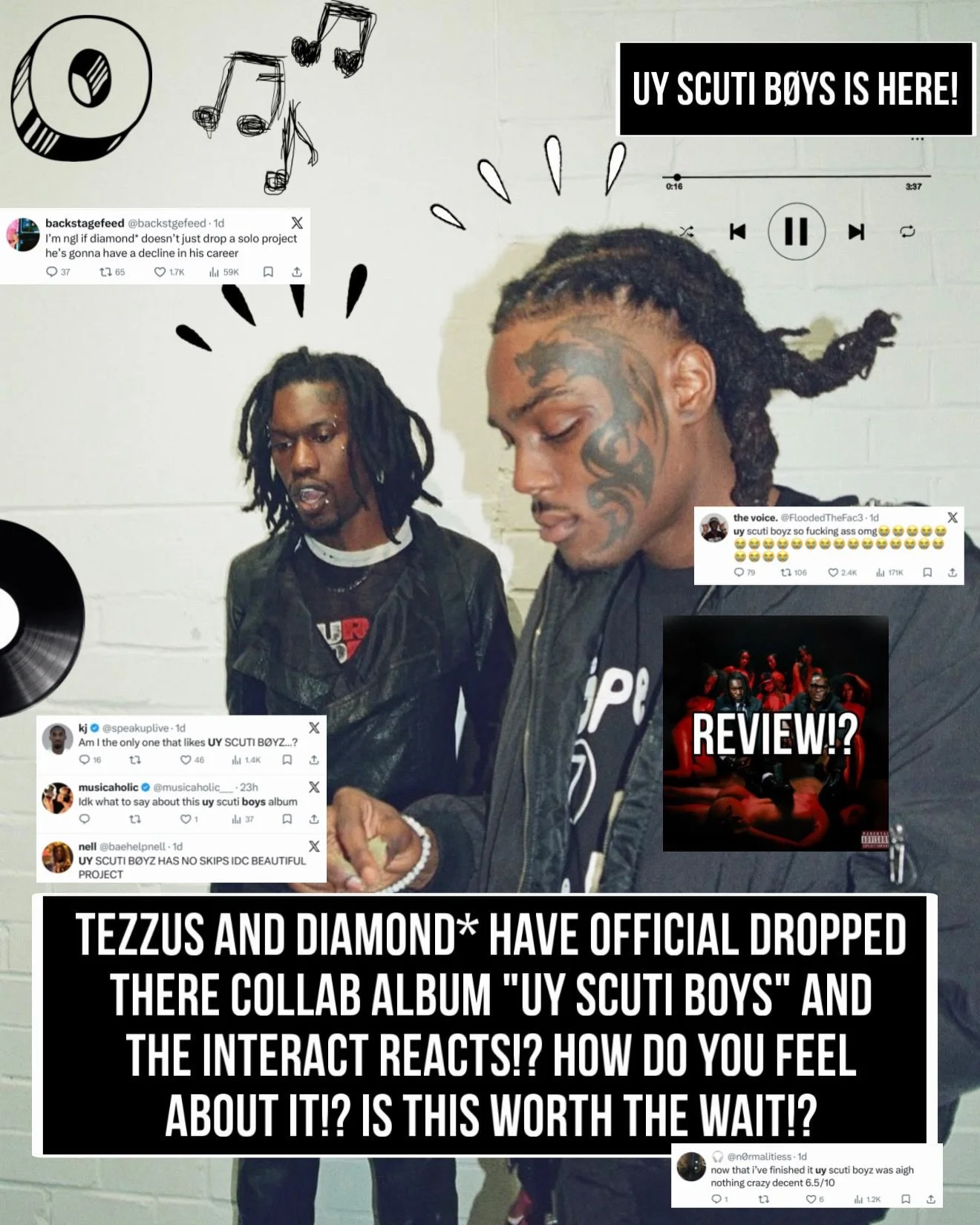 HOW ARE YOU FEELING ABOUT THIS  TAPE??👀 WASIT WORTH THE WAIT?! 👀😳 WAS IT A GREAT FIRST LISTEN!?
FOLLOW FOR MORE CONTENT🎱🔥⬇️
#otownunderground #ysl #&oslash;way #tezzus #diamond