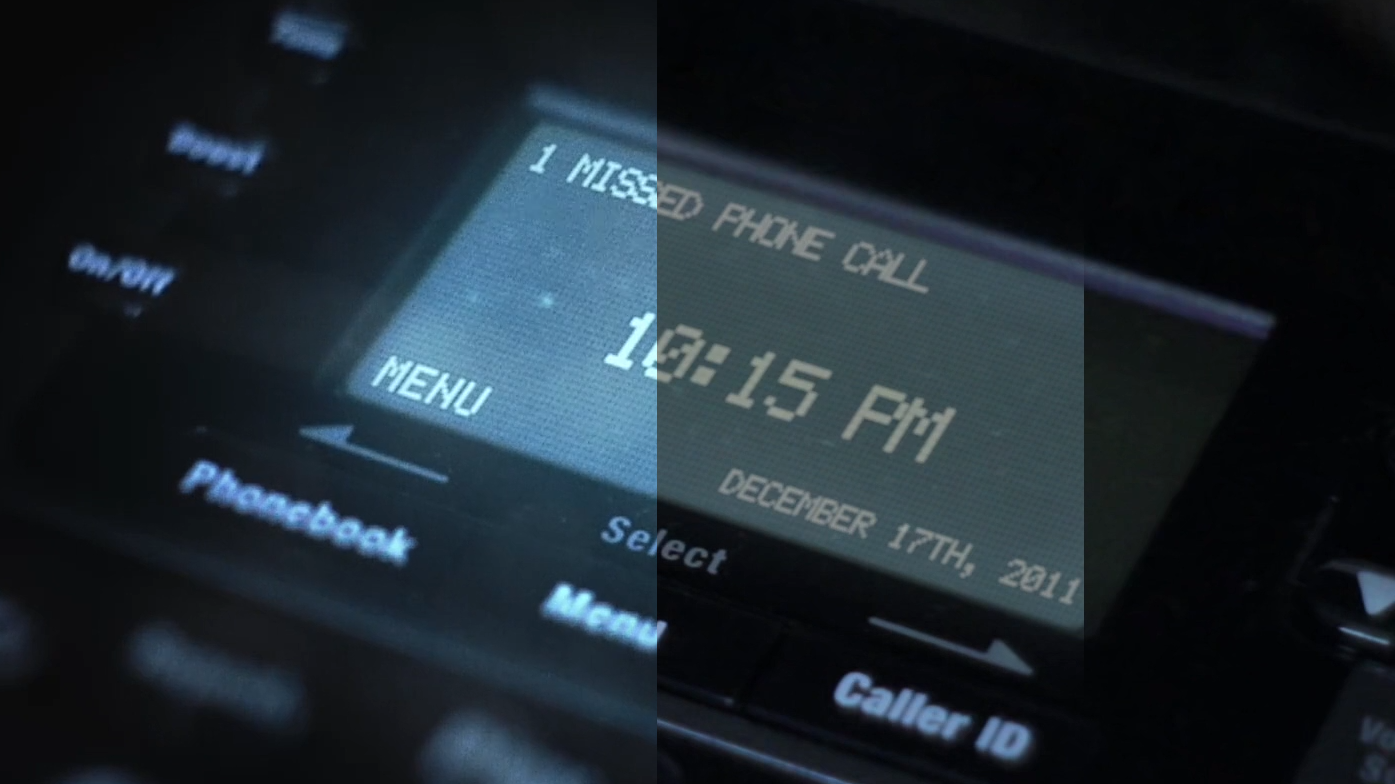 Car dashboard display showing the date December 17th, 2011, and the time 10:15 PM.