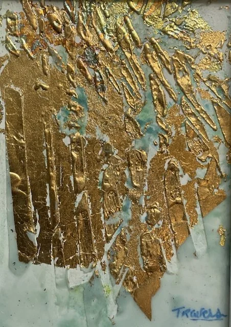 Golden Rays |  Encaustic with Gold Leaf |  5"x7" | $175
