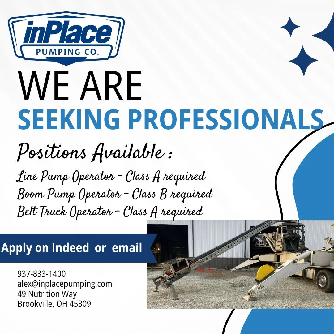 Combine your driving and outdoor labor skills with us at InPlacePumping.com
