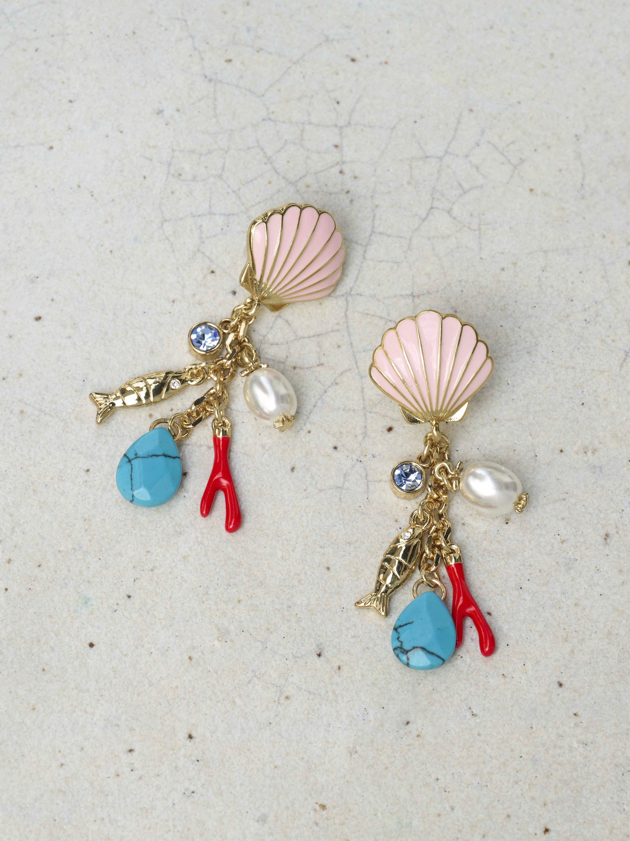 Stud Charm Drop Earrings