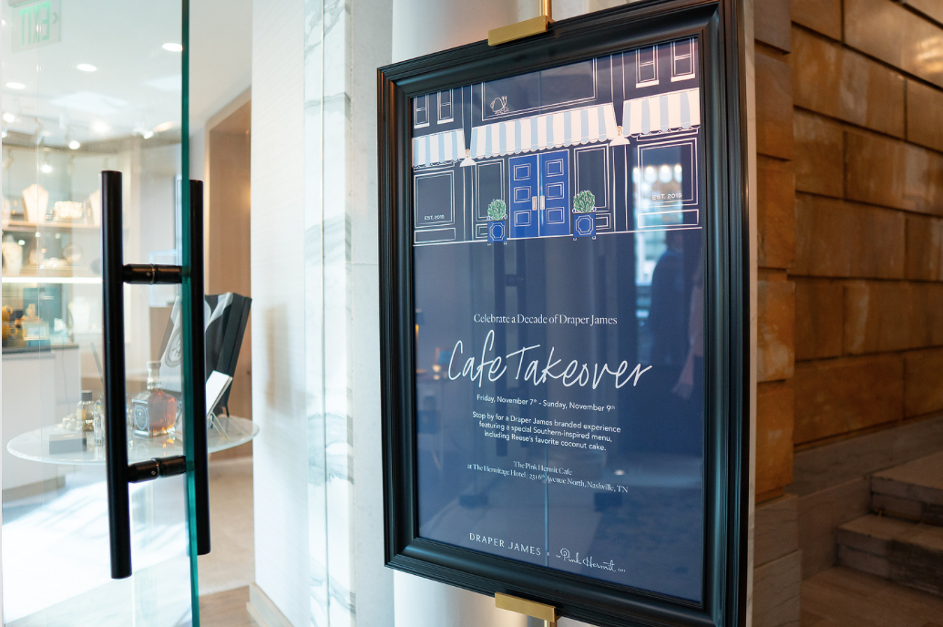 Cafe Takeover signage, adapted from the original email and Instagram story invitations sent to local influencers