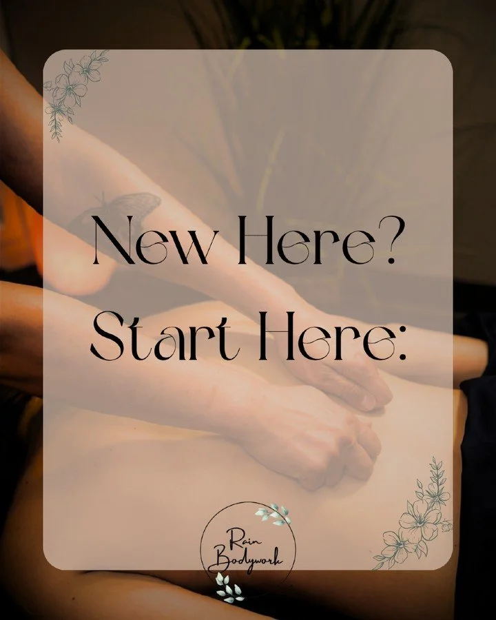 ✨New Here? Start Here:
Allow us to reintroduce ourselves and the services we offer.
At Rain Bodywork, every massage is tailored to your body&rsquo;s unique needs. Whether you&rsquo;re experiencing muscle tension, headaches, lower-back soreness, or ot