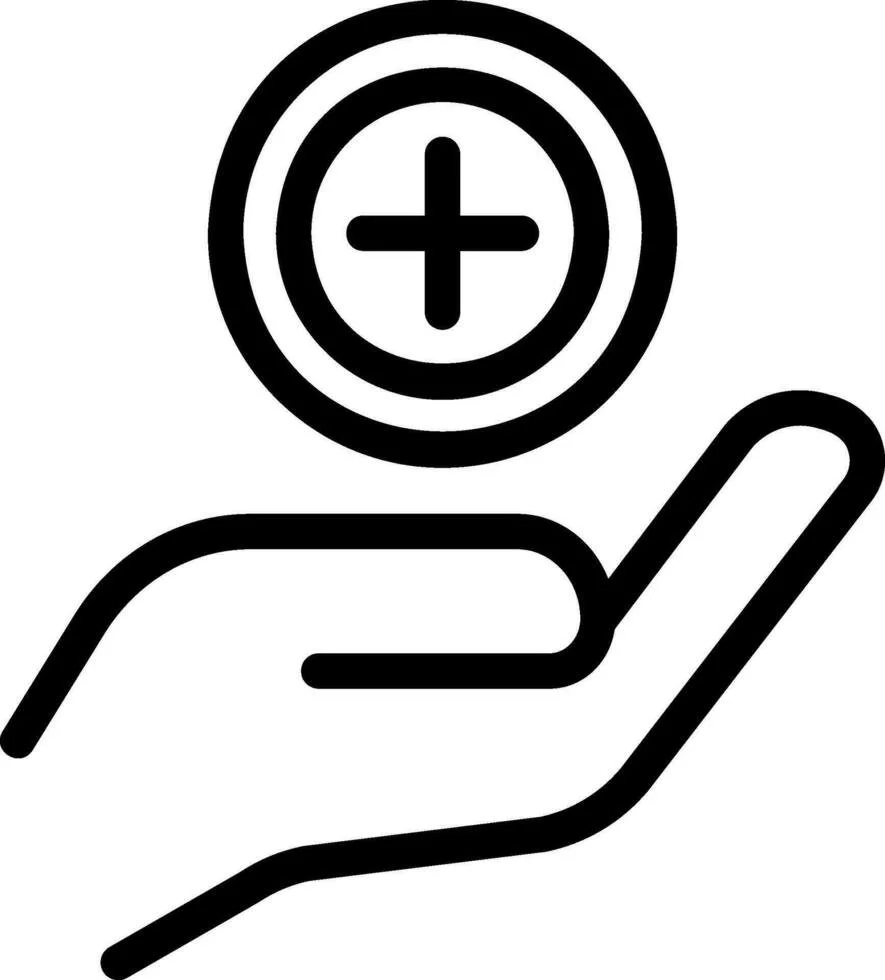 A hand holding a pill or tablet with a plus sign projected above it.