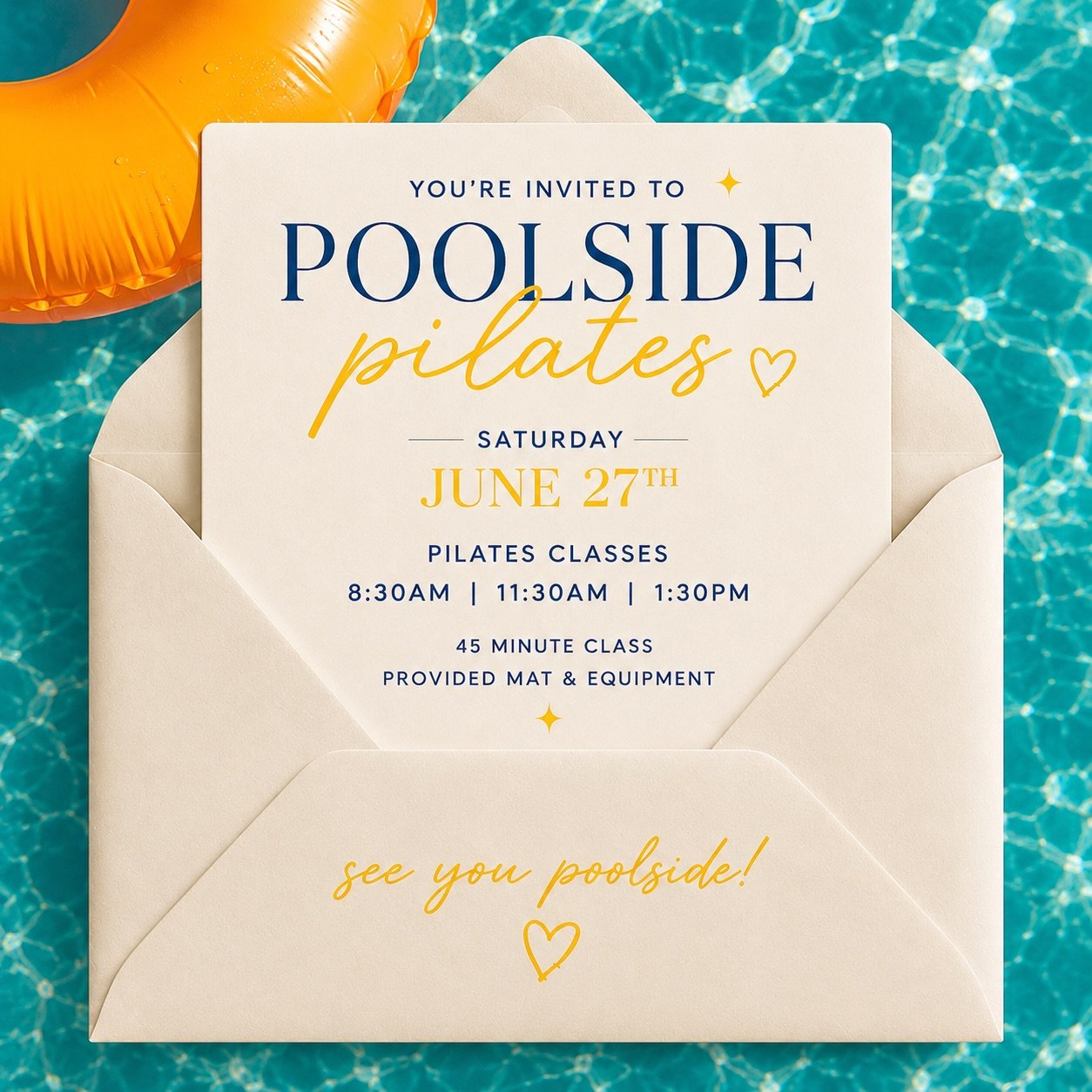 TICKETS ARE OFFICIALLY LIVE ☀️✨

Join us for the ultimate POOLSIDE PILATES experience featuring curated vendors, luxury-inspired goodie bags, drinks, wellness brands &amp; all the summer energy ♡

Your ticket includes:
✨ Pilates class
✨ curated goodi
