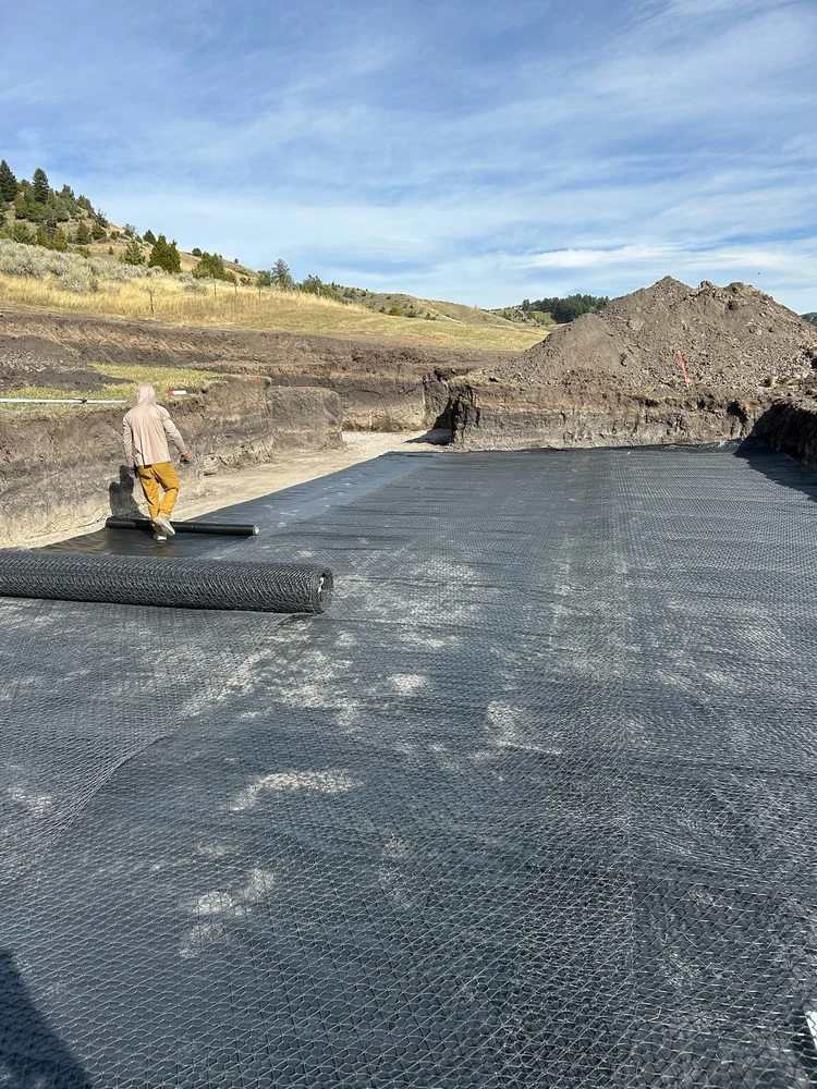 Finished graded site prepared for construction in the Gallatin Valley