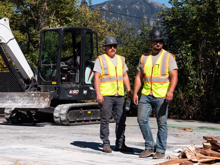 Keystone Contracting crew and equipment on a Gallatin Valley job site