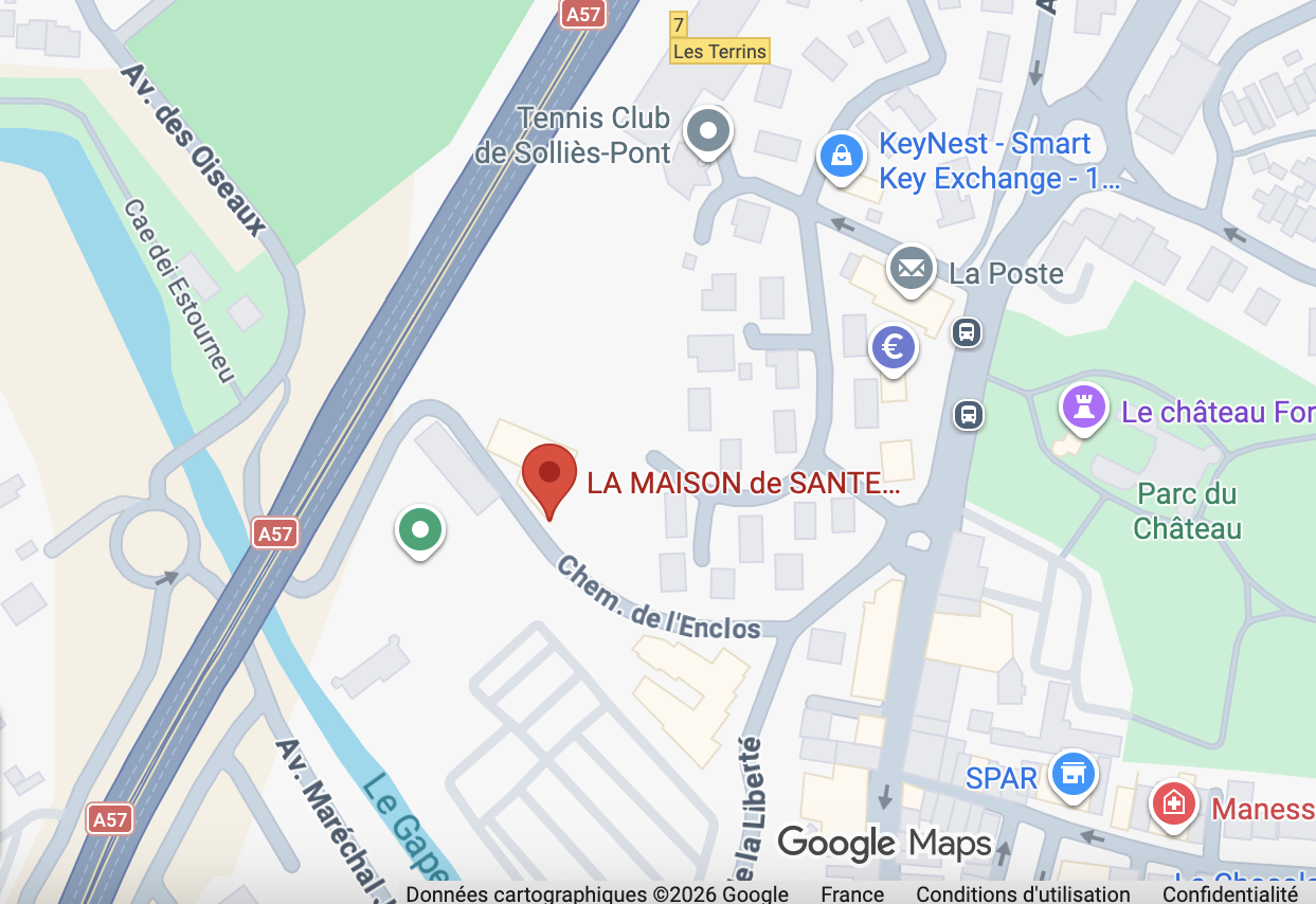 Plan d'accès à la MSP de Solliès-Pont