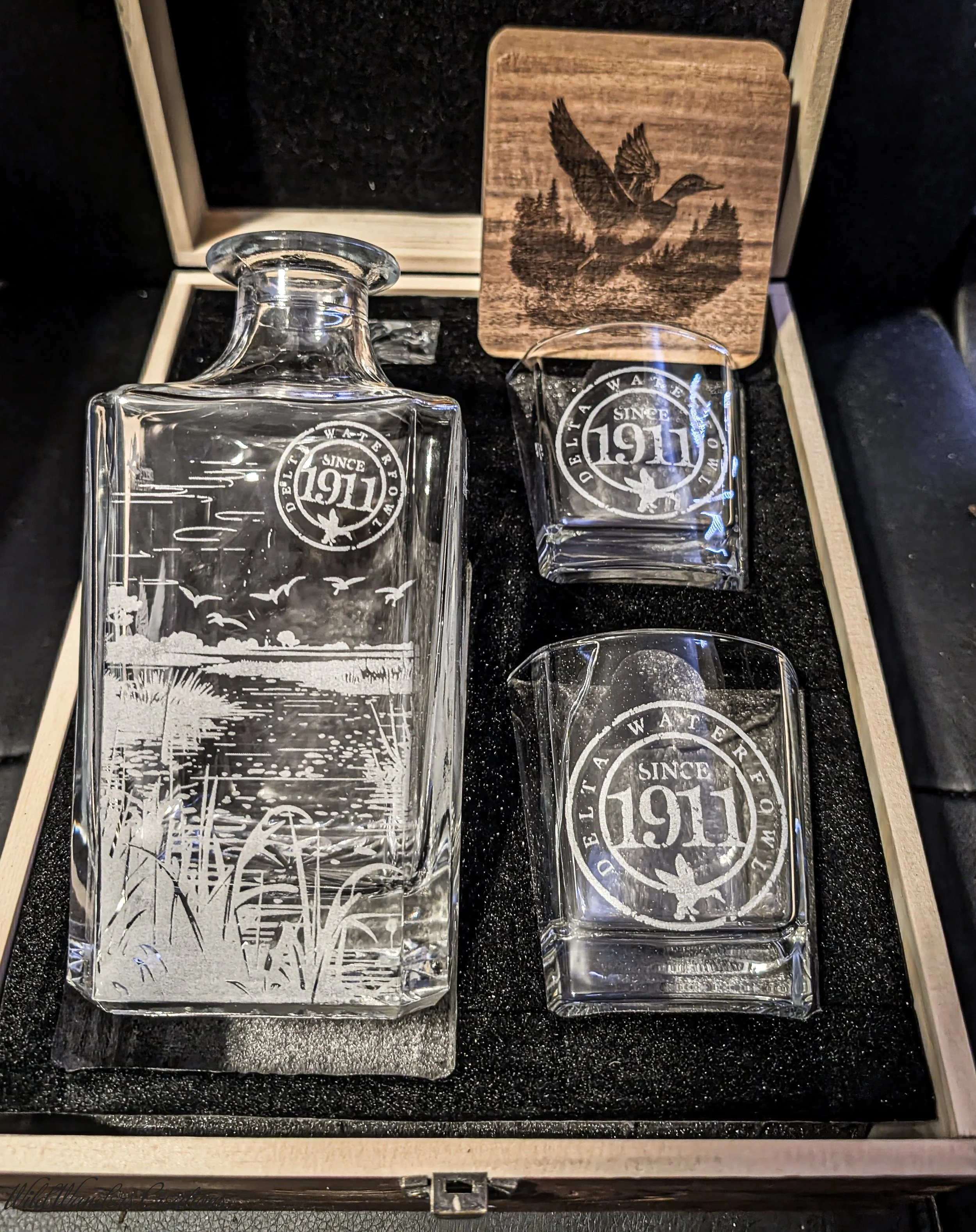 Etched Decanter Set