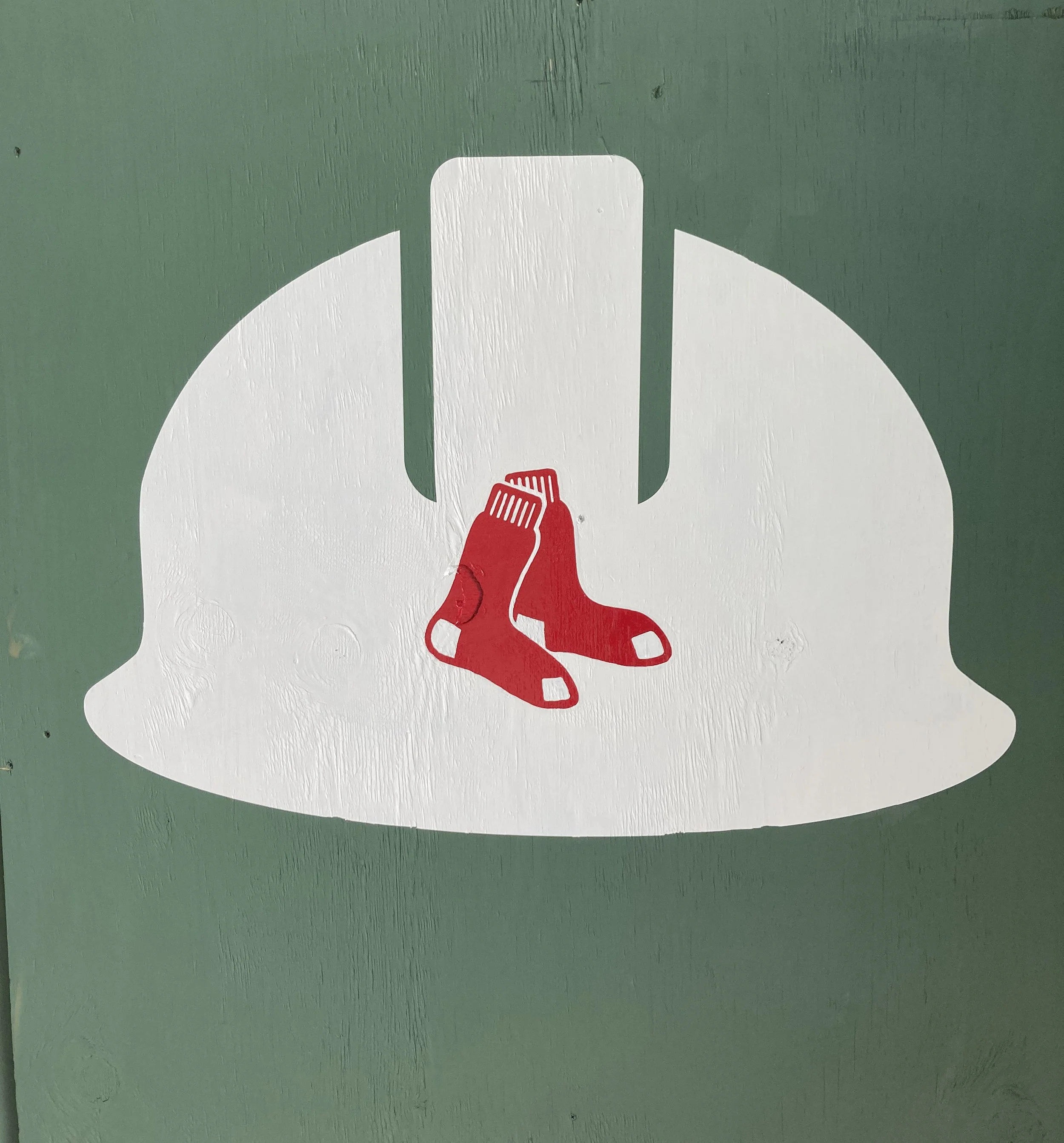 Construction Sox - painted for Brian Zink Art Services at Fenway Park