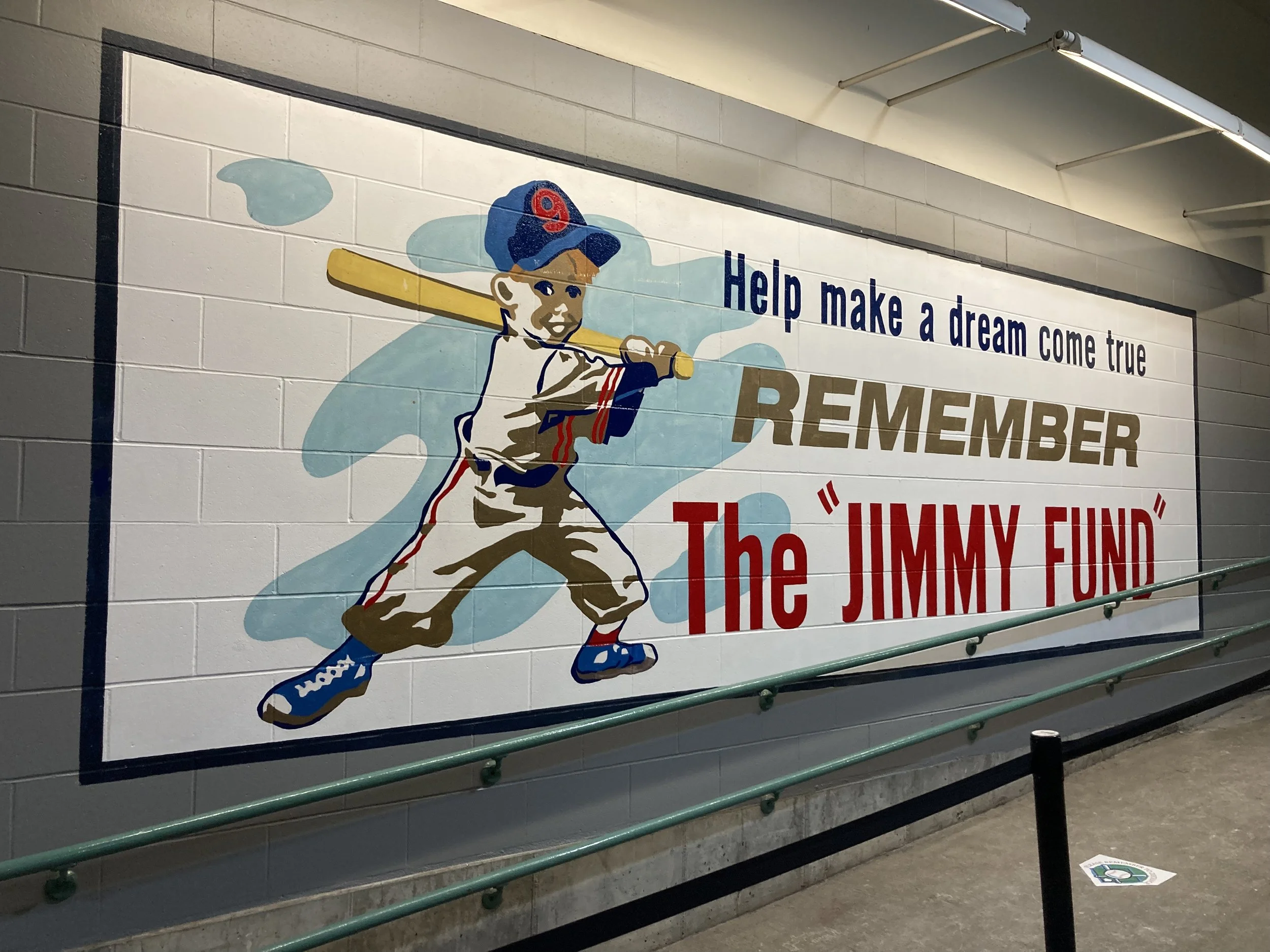Jimmy Fund Mural Restoration - painted for Brian Zink Art Services at Fenway Park