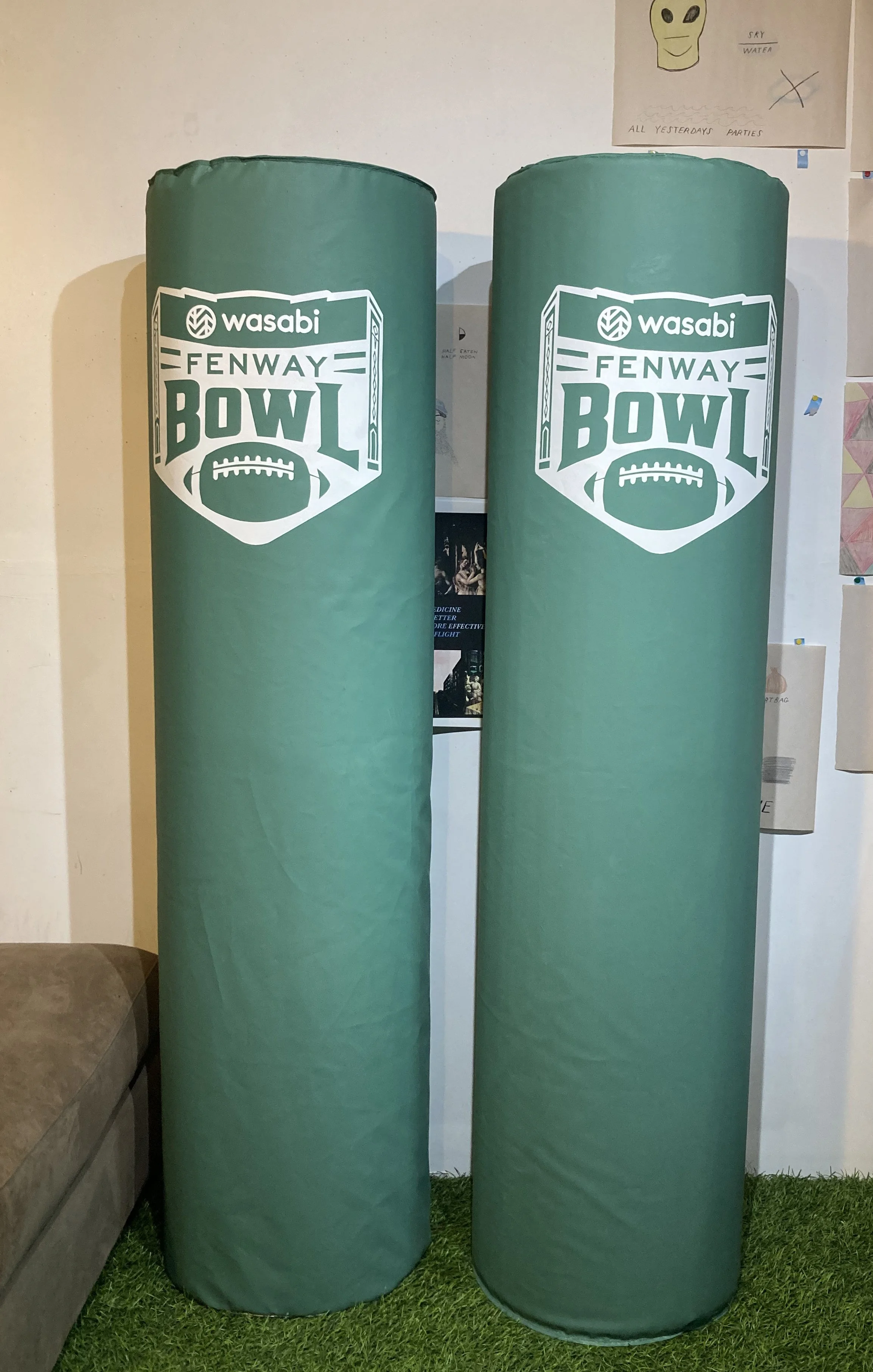 Fenway Bowl Goal Post Pads - painted for Brian Zink Art Services at Fenway Park
