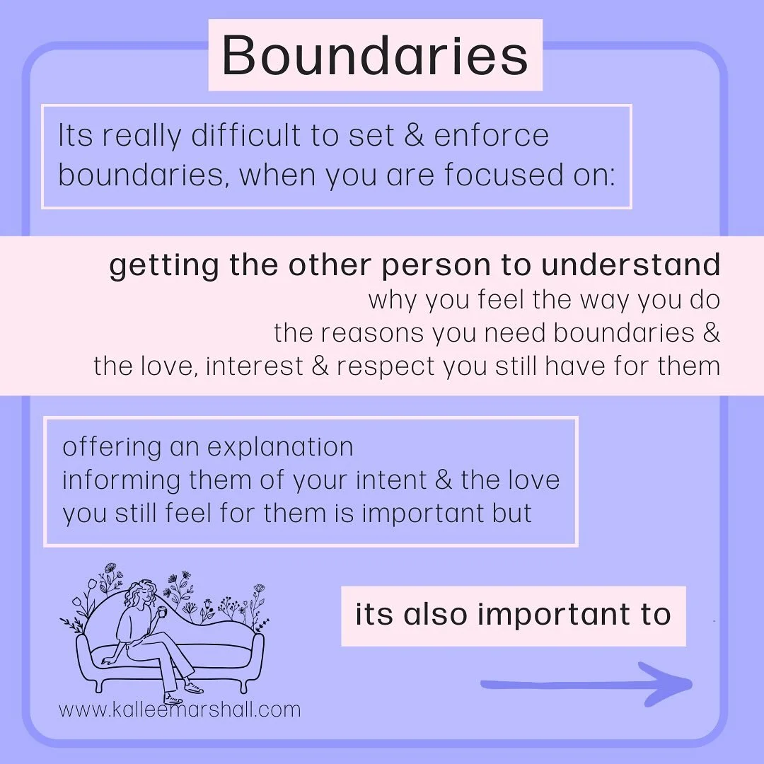 Boundaries! 

One of my favorite topics 😂. 
Let&rsquo;s be real, setting boundaries is hard. It&rsquo;s something that stirs up a lot of emotions in all of the involved parties. 

One of the biggest things I&rsquo;ve had to learn in setting boundari