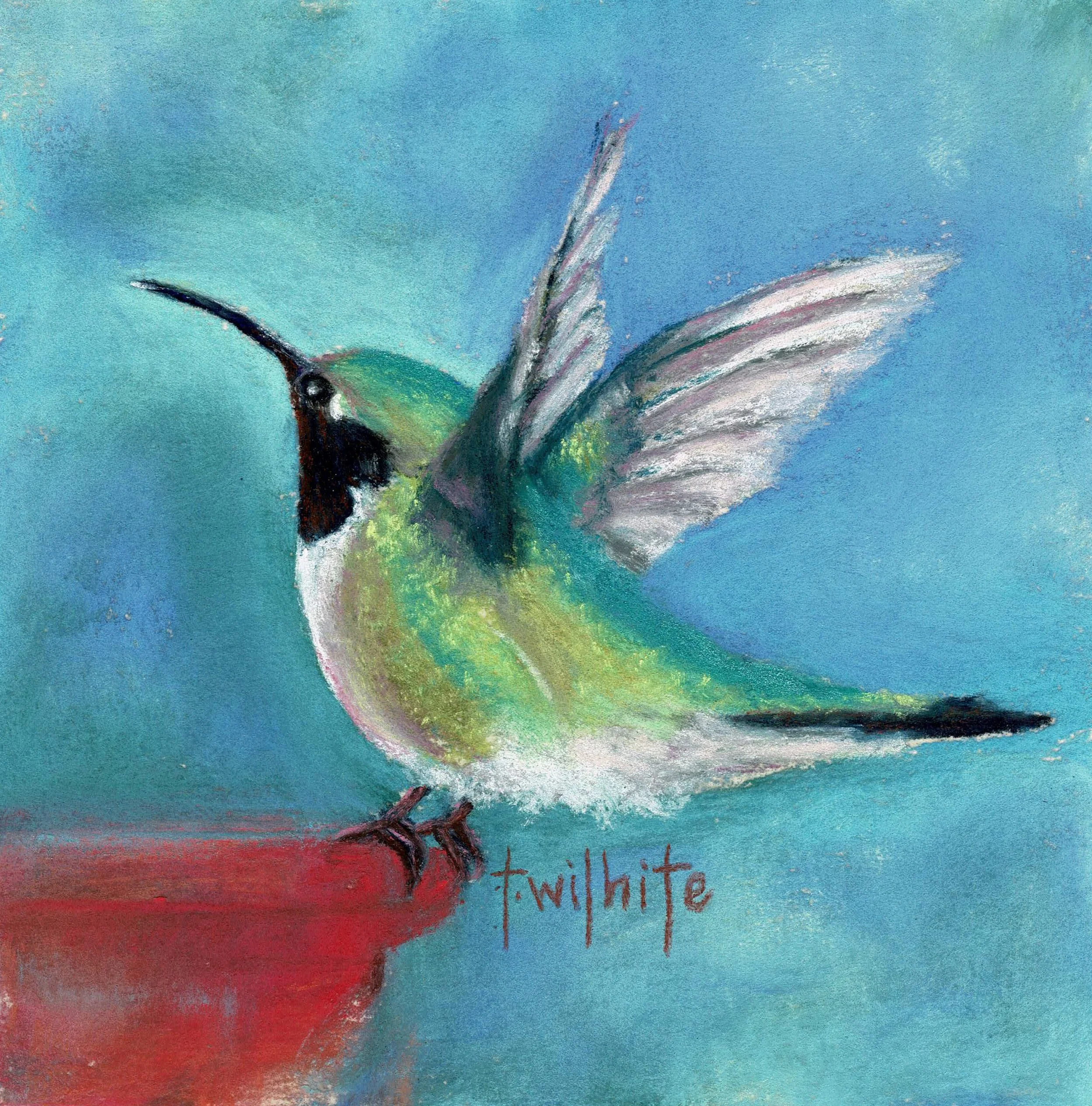 Sweet Landing, 5x5 | Original Pastel