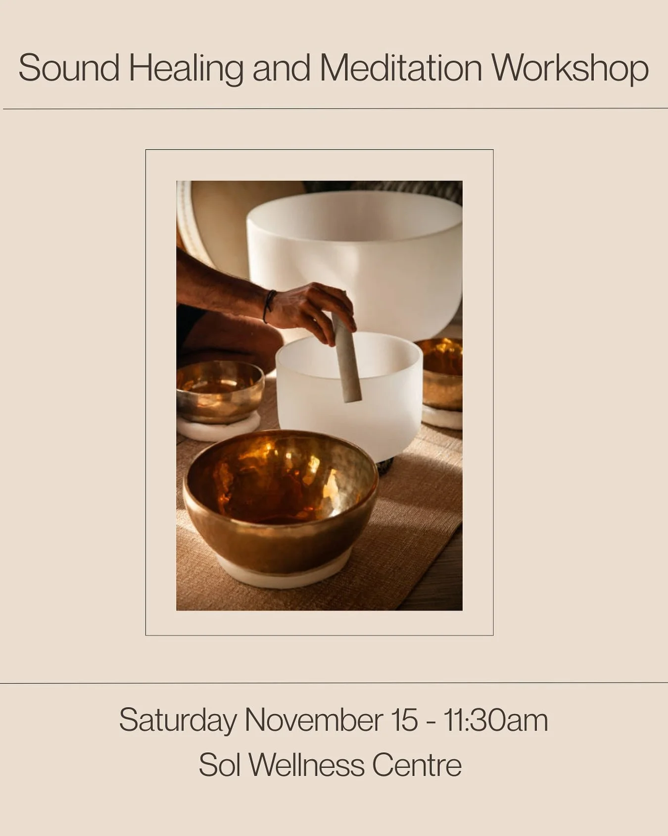 Step into stillness with our Sound Bowl Workshop led by Suzanne Selimi. ✨

This immersive experience, blends crystal bowl sound healing with guided journaling to soothe your nervous system and align you with your higher self. Leave feeling grounded, 