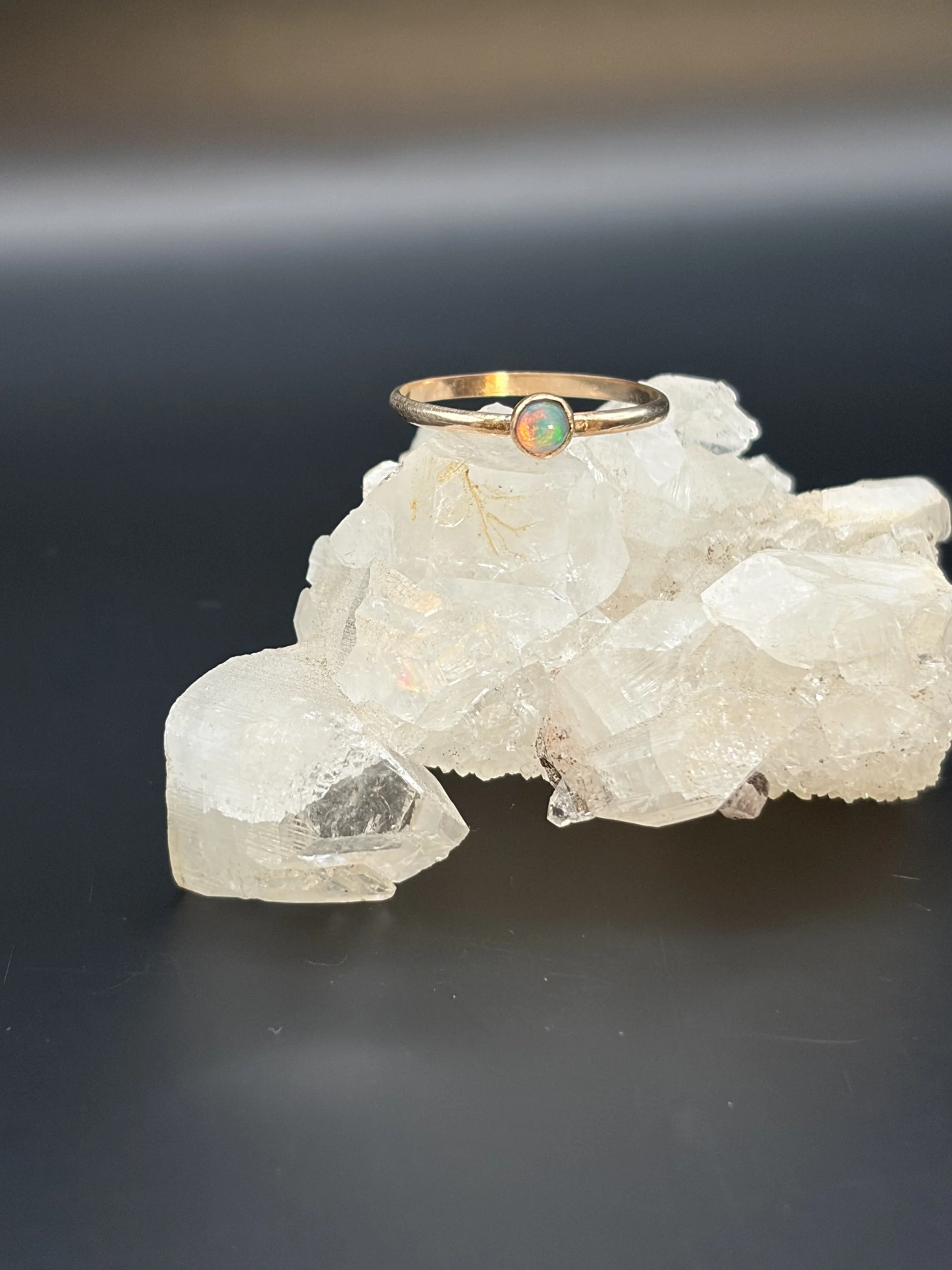 Opal Gold Fill Stacker Ring