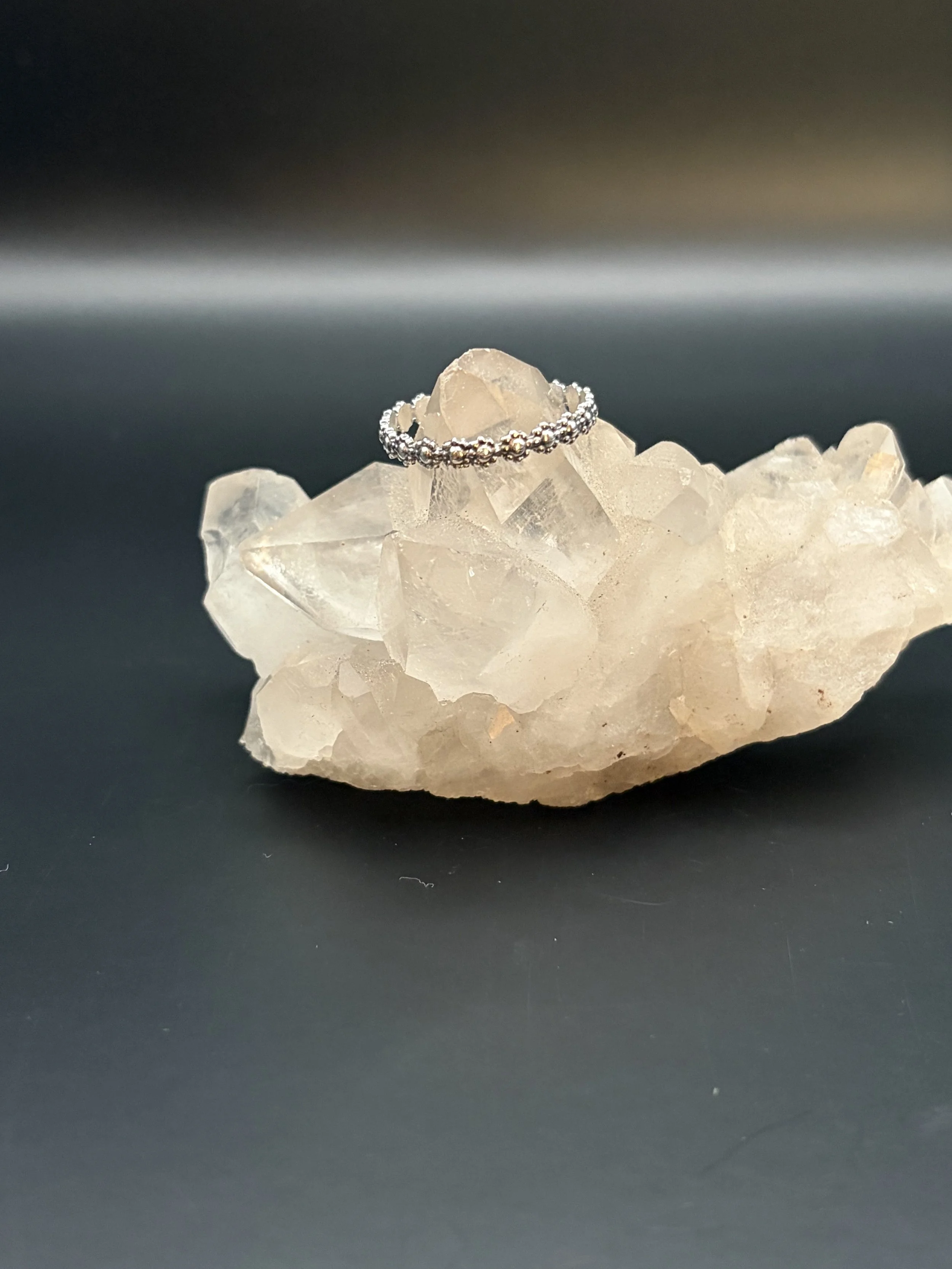 Flowers Sterling Silver Stacker Ring