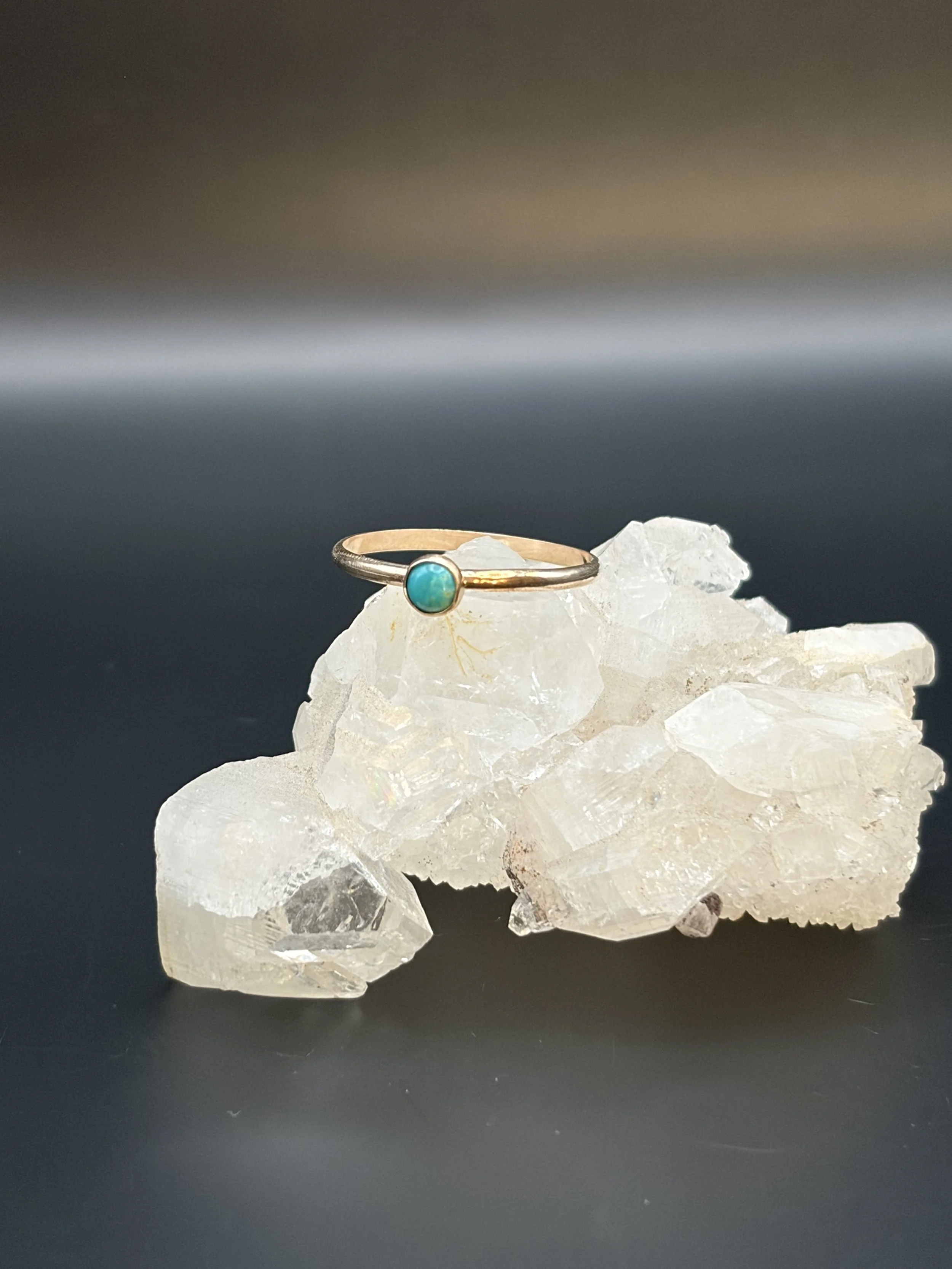 Turquoise Gold Fill Stacker Ring