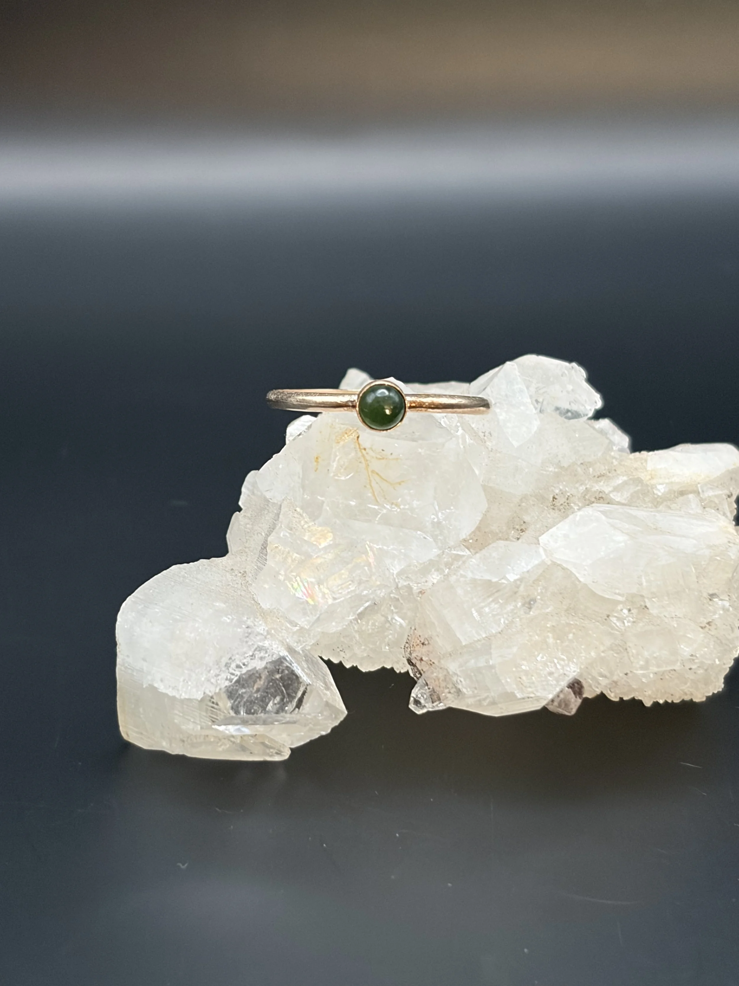 Jade Gold Fill Stacker Ring