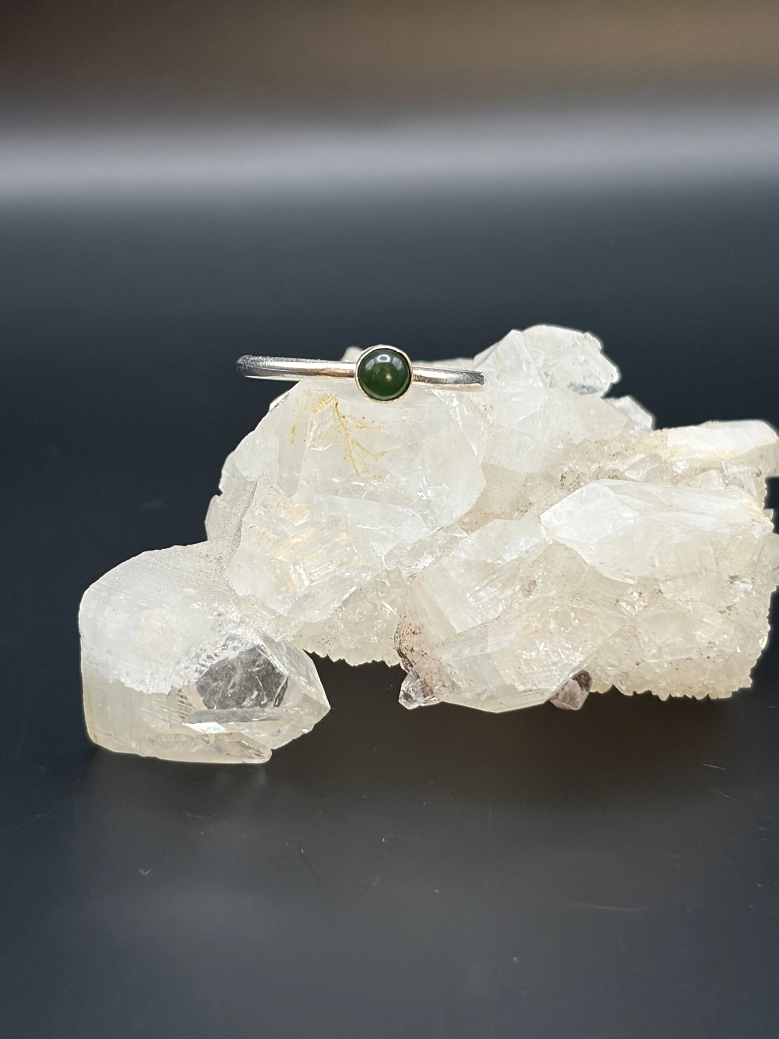 Jade Sterling Silver Stacker Ring