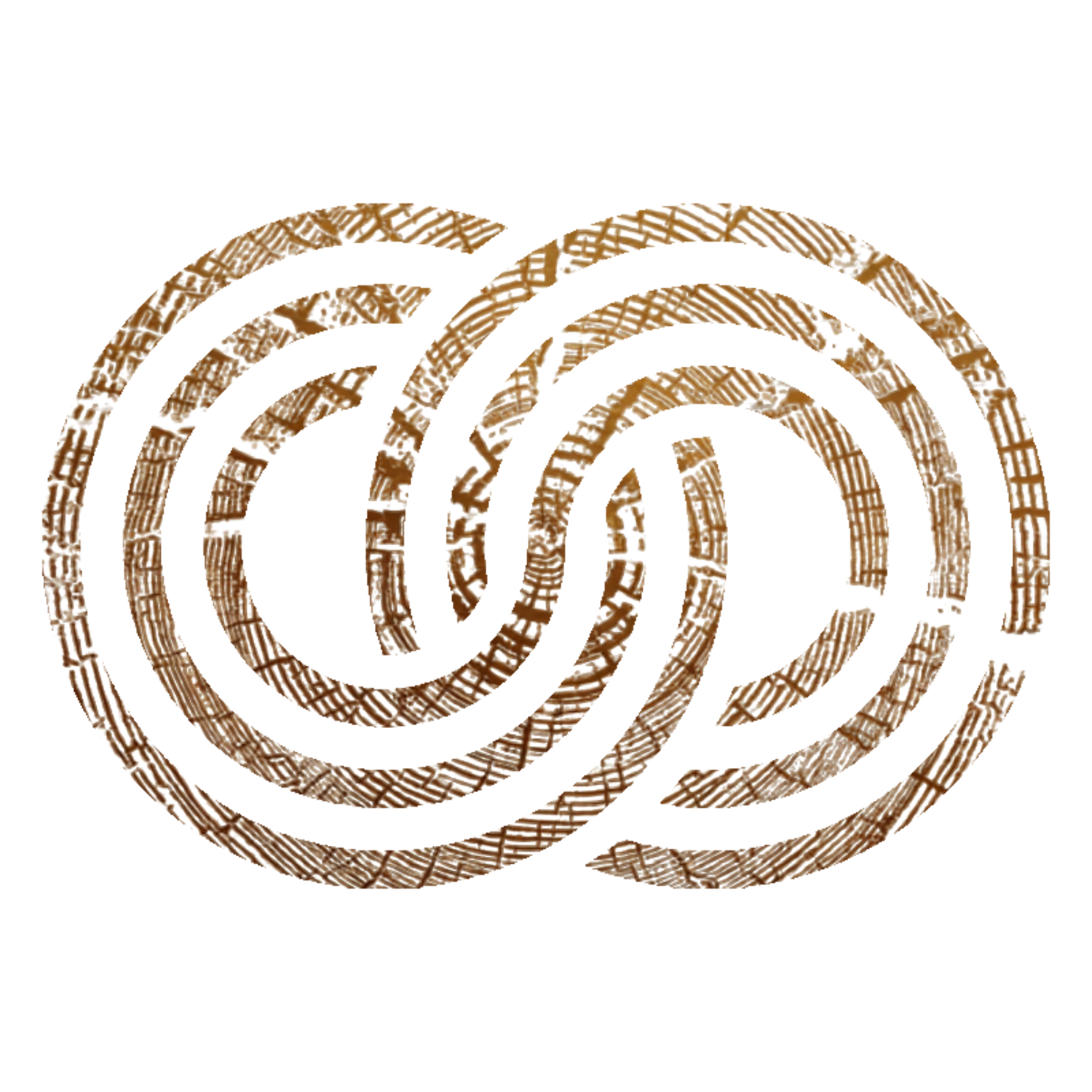 Interlocking Circles with Wood Grain