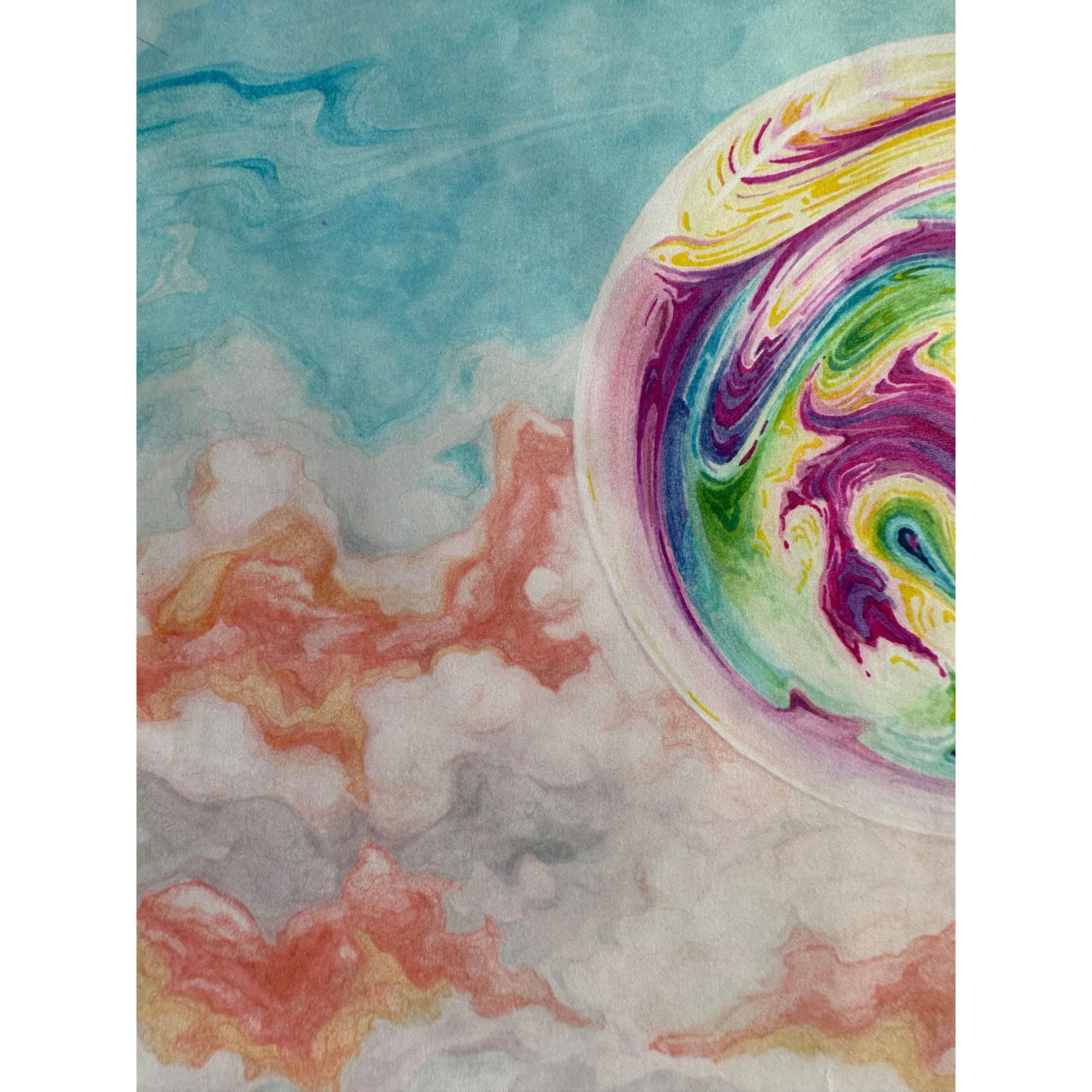 close up image of pink clouds in blue sky