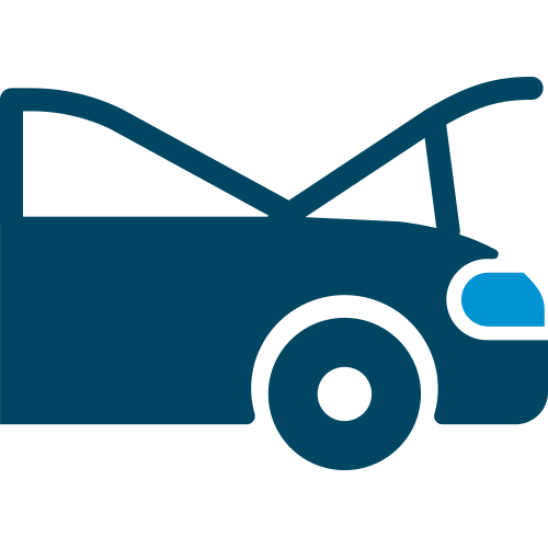 car with hood popped icon