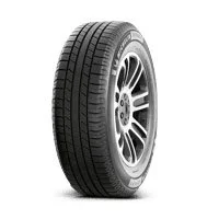 Close-up of a car tire with a silver alloy wheel