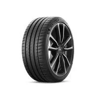 Car tire with black and silver alloy wheel