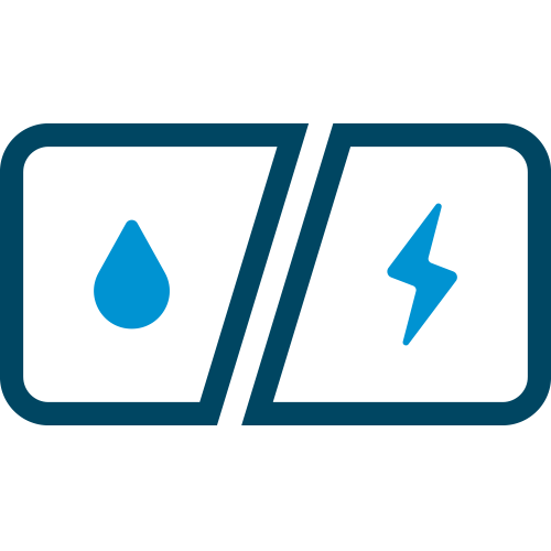 hybrid icon with gas drop and electrical bolt