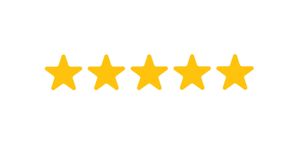 Five yellow stars arranged in a horizontal line