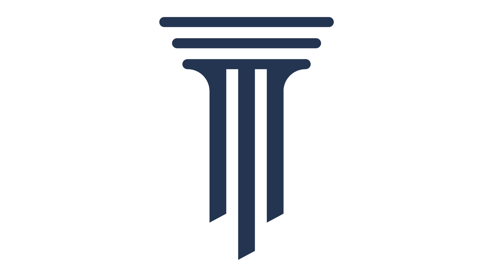 IG Partners modern logo featuring a classical column with a dark blue color, set against a transparent background.