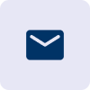 Blue mailbox icon on light gray background