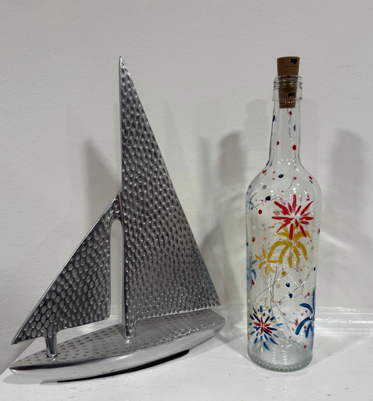 Red Apron Fireworks painted bottles