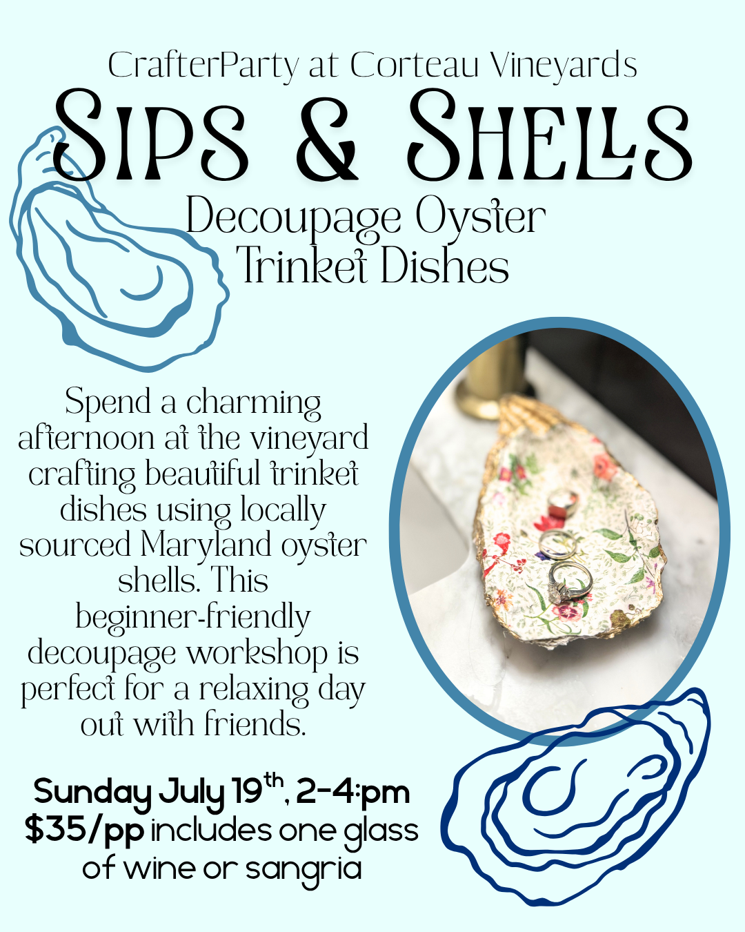 Sips &amp; Shells- Oyster Trinket Dishes