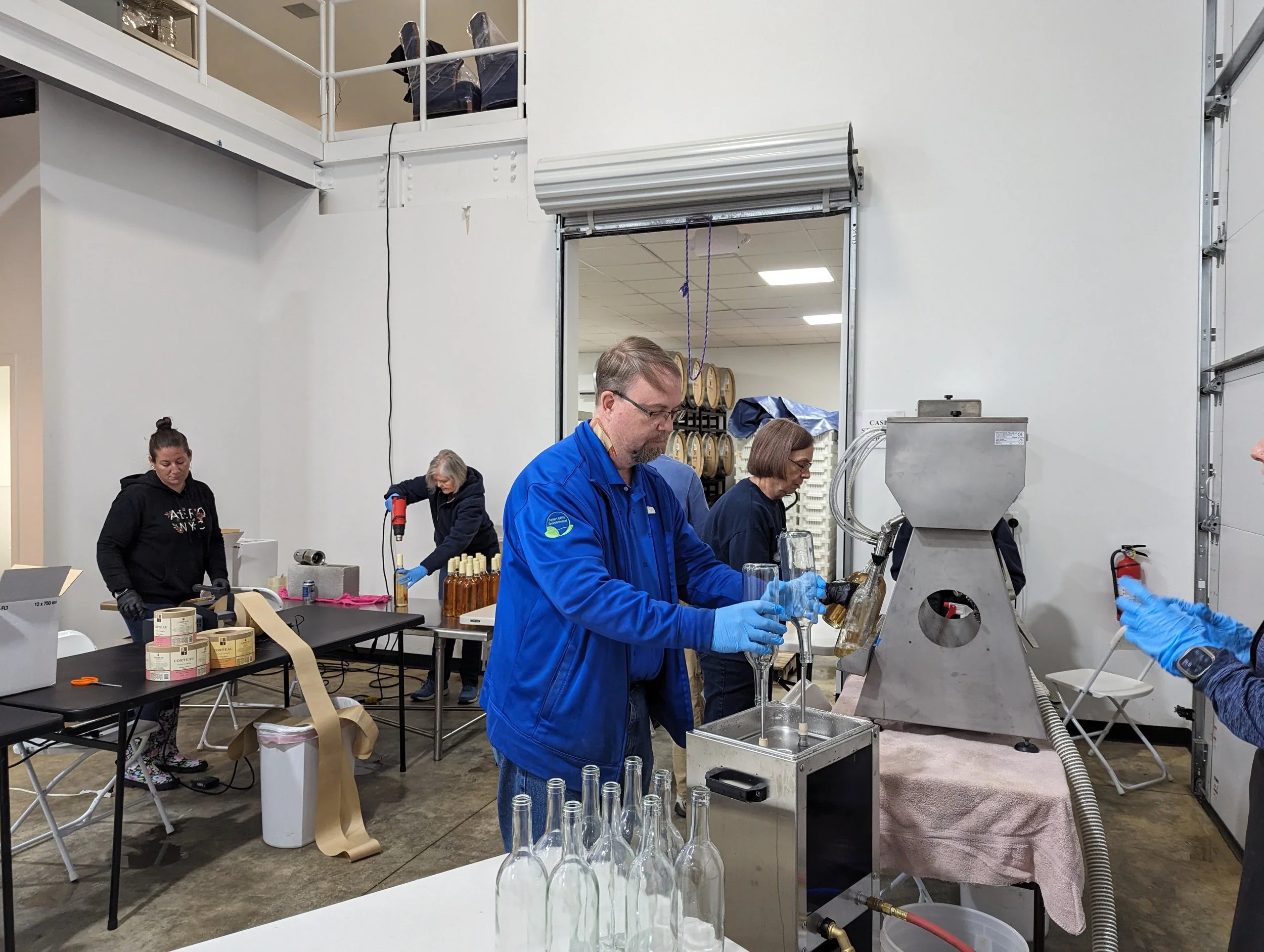 Sparging the bottles with nitrogen before filling