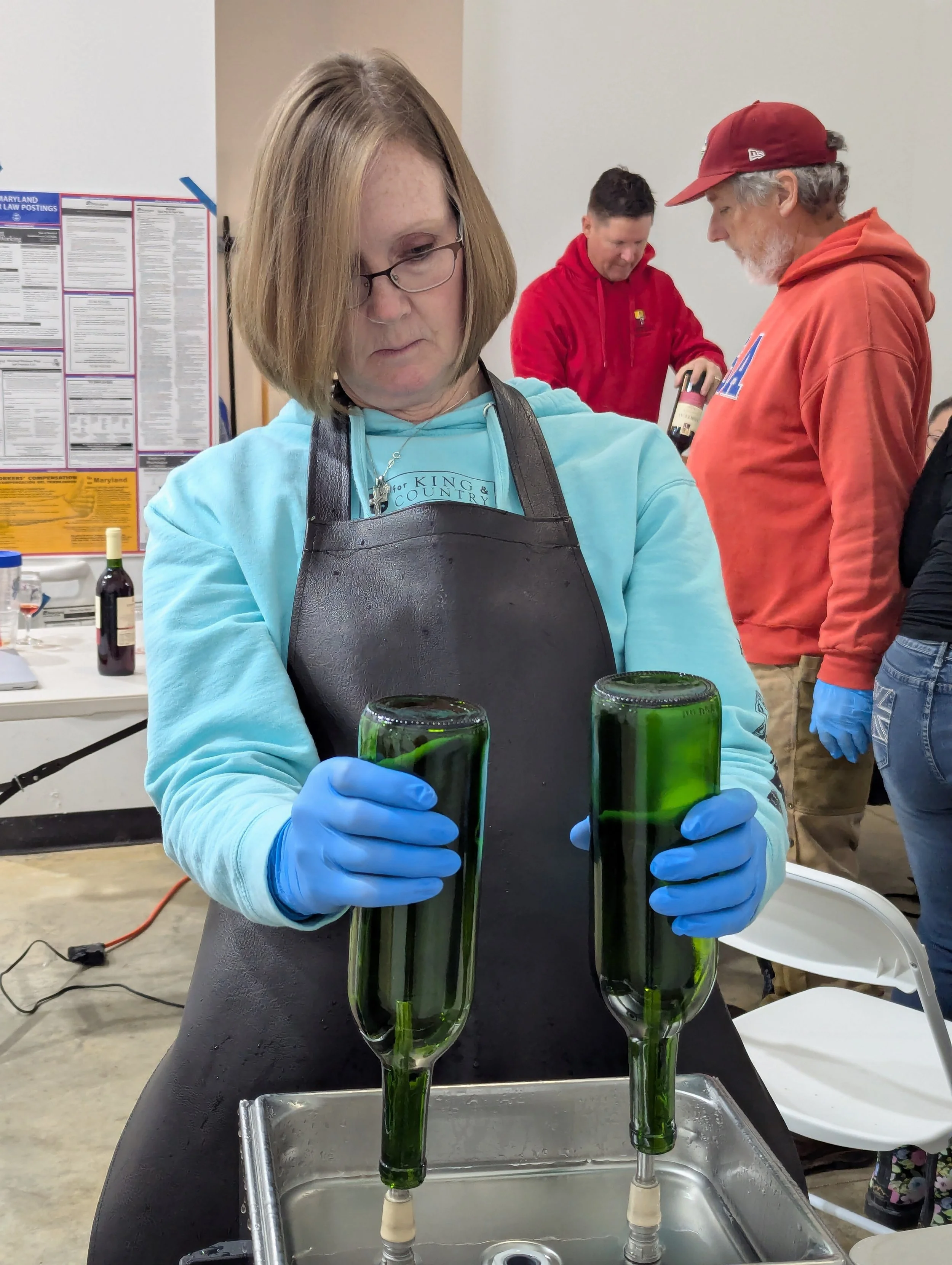 Sparging the bottles