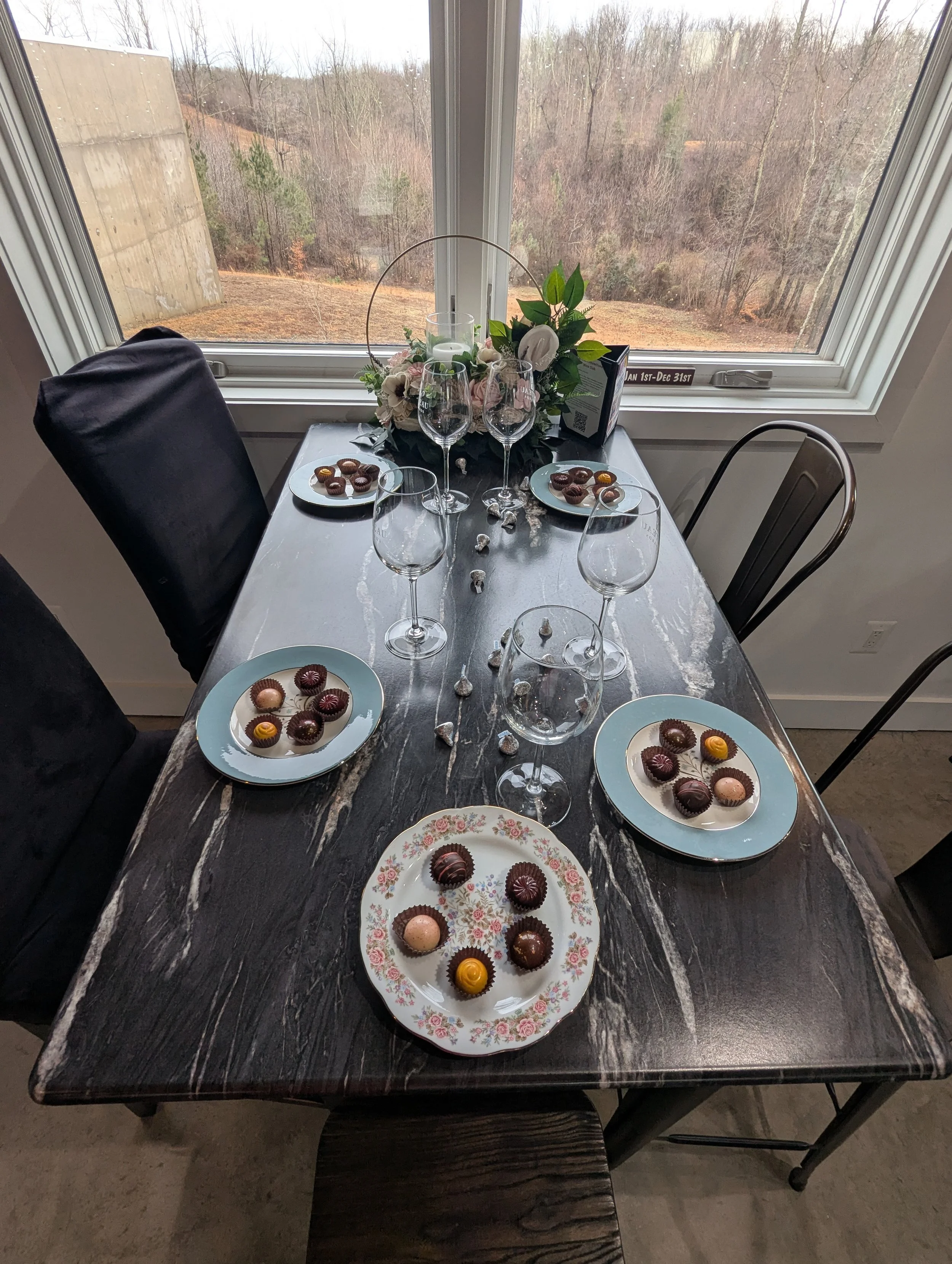 The chocolates from Blue Wine Gourmet for a chocolate and wine pairing