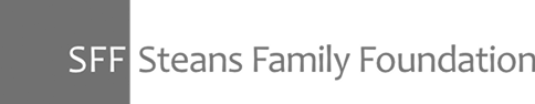 Logo of Steans Family Foundation with black and white color scheme.
