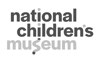 Logo of the National Children's Museum with black, white, and gray text.