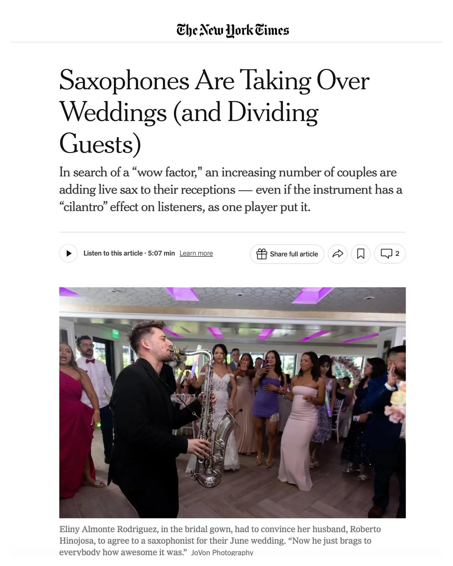 A huge thank you to @thejessicashaw for including me in her article for the @nytimes ! Go check it out today! 

.
.
.
.
.
.
#mattbermanmusic #mattberman #music #madeinny #newyorkcity #nyc #popmusic #live #saxophone #artist #saxmusic #saxophonemusic #
