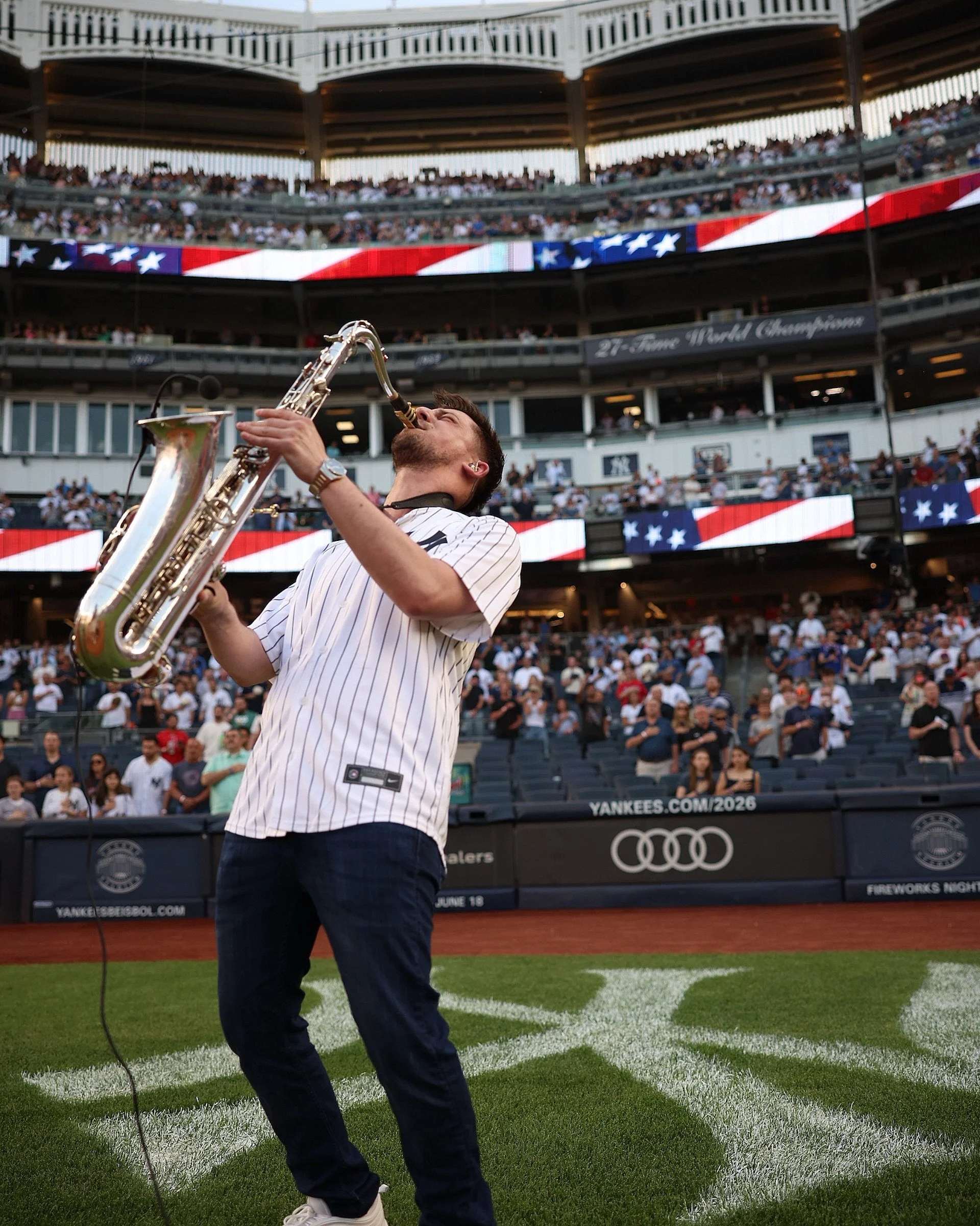 Every time I step onto a field or court with my sax, I&rsquo;m reminded how music has taken me places I never could&rsquo;ve imagined.

Grateful for opportunities like this, and excited for what&rsquo;s next.  @yankees @yesnetwork @mlb @mlbonfox 

#y