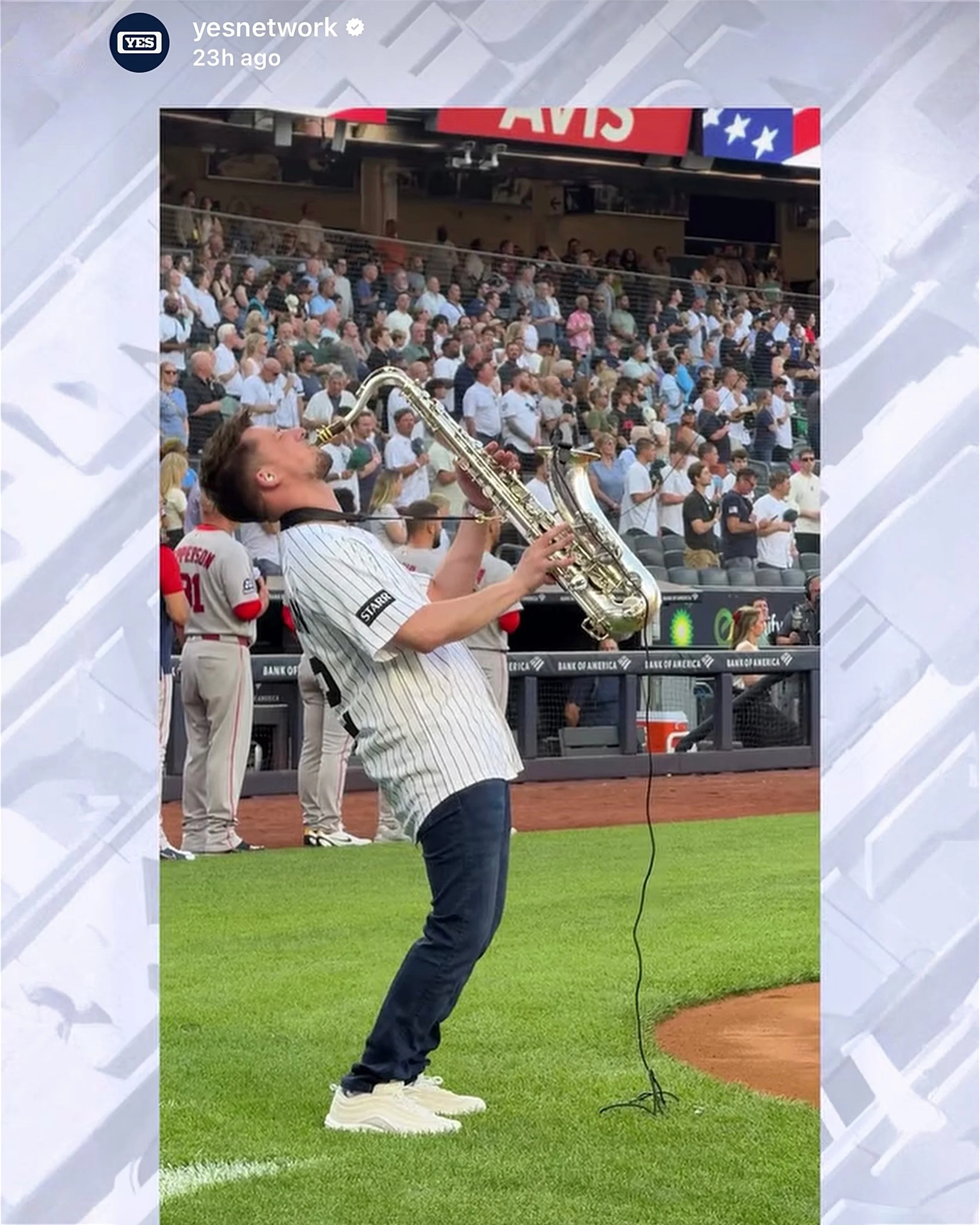 Still so honored to have been featured on the @yesnetwork for my performance at the @yankees vs @redsox game. Truly such an honor to play in Yankee Stadium. 

#yankees #redsox #mattbermanmusic #mlb #baseball